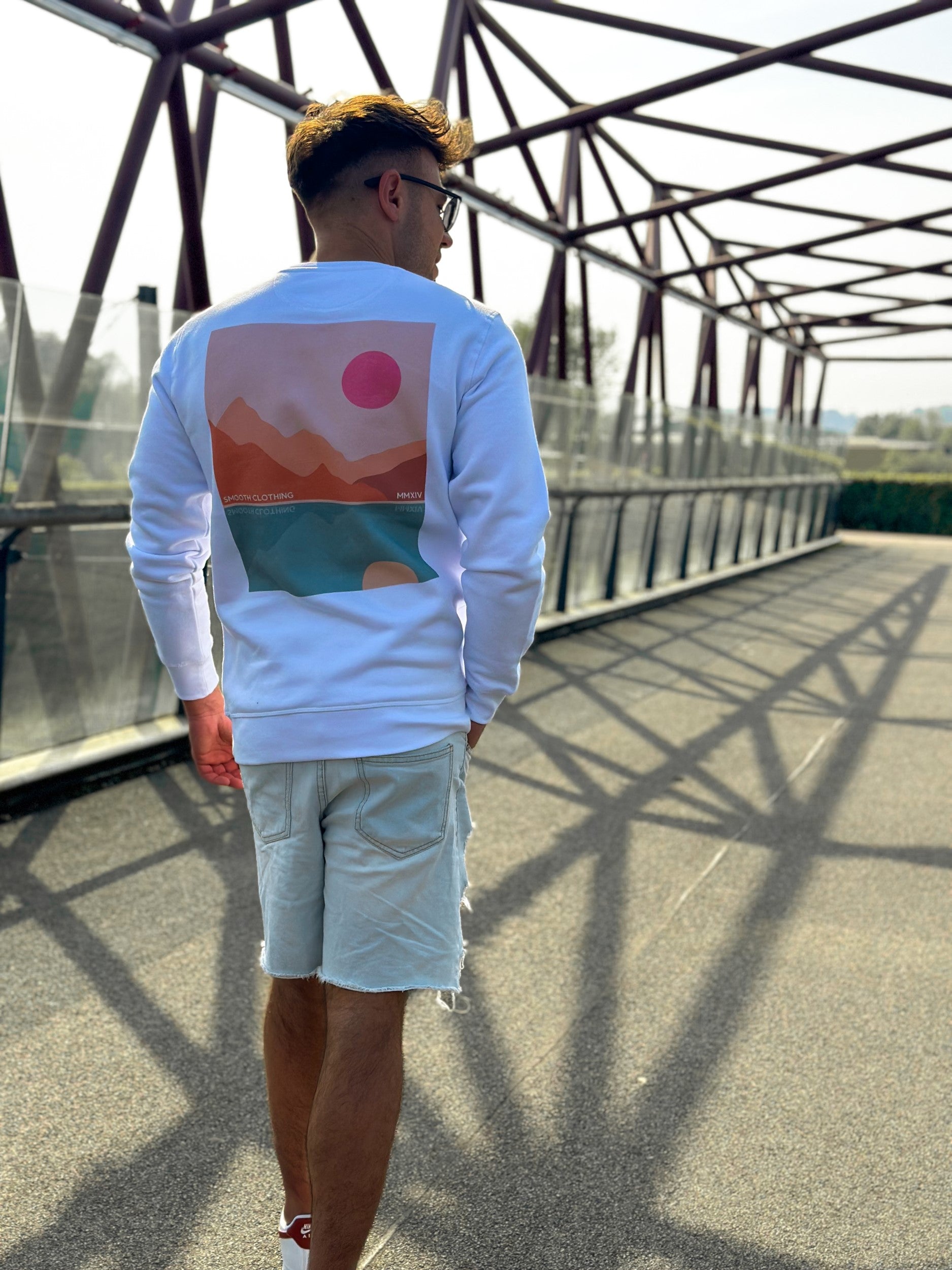 White Crew / Mountains Front+Back Men