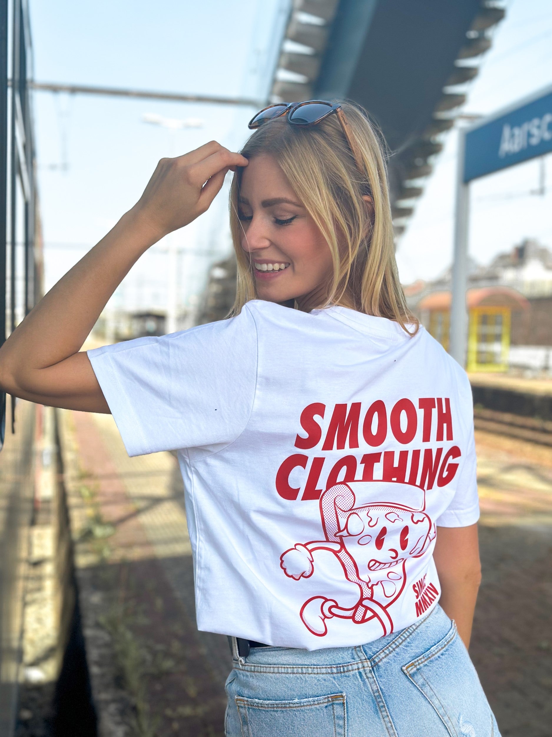 White T / Slice Red Front+Back Women