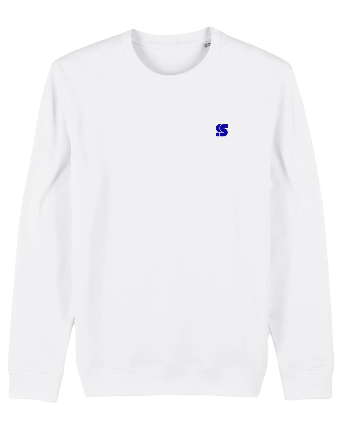 White Crew / S Logo Blue Embroidered Women