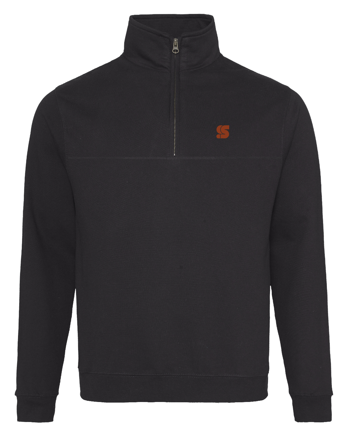 Black Fleece Half Zip Crew / S Logo Copper Embroidered Men