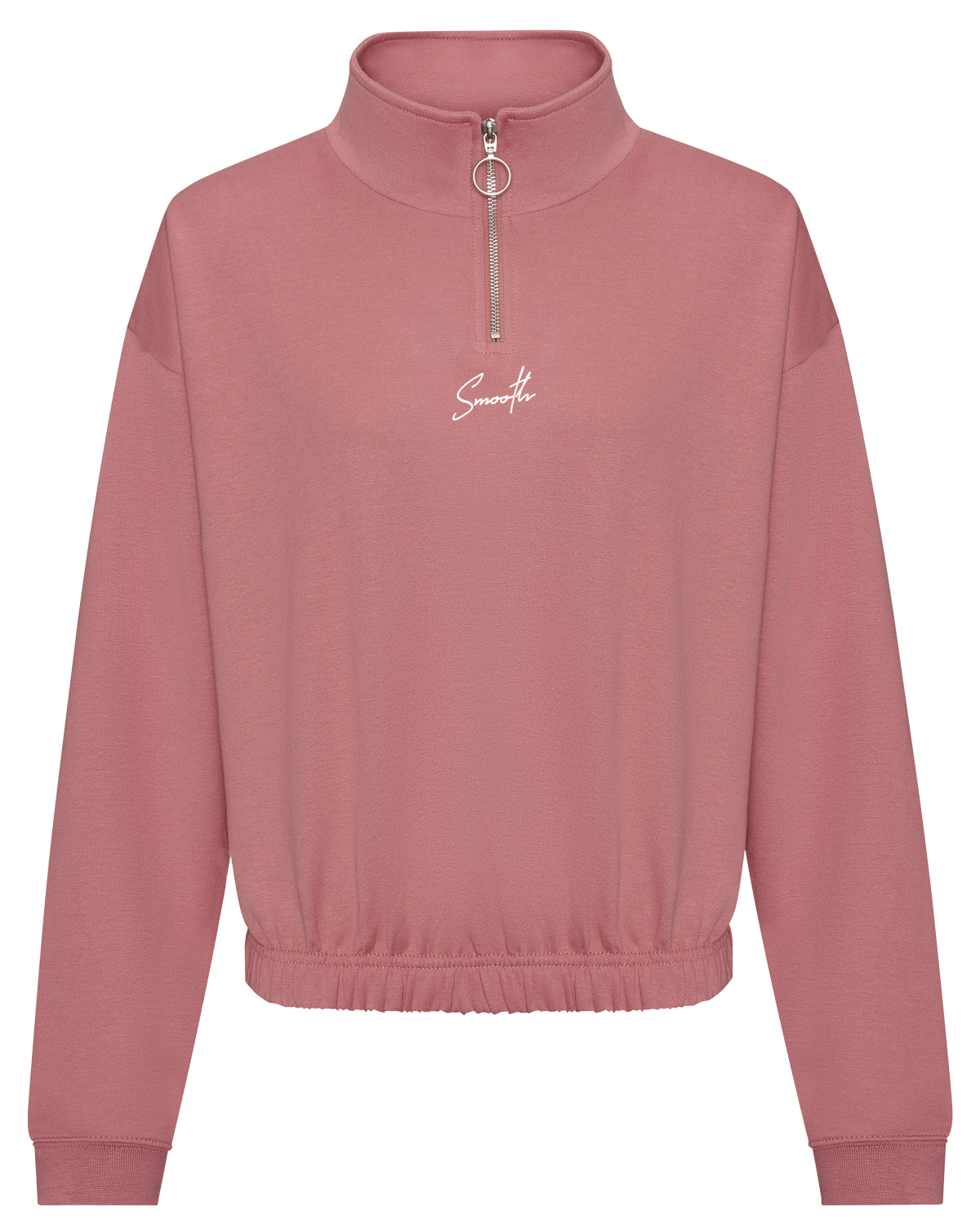 Dusty Rose Cropped Half Zip Crew / Signature White Women
