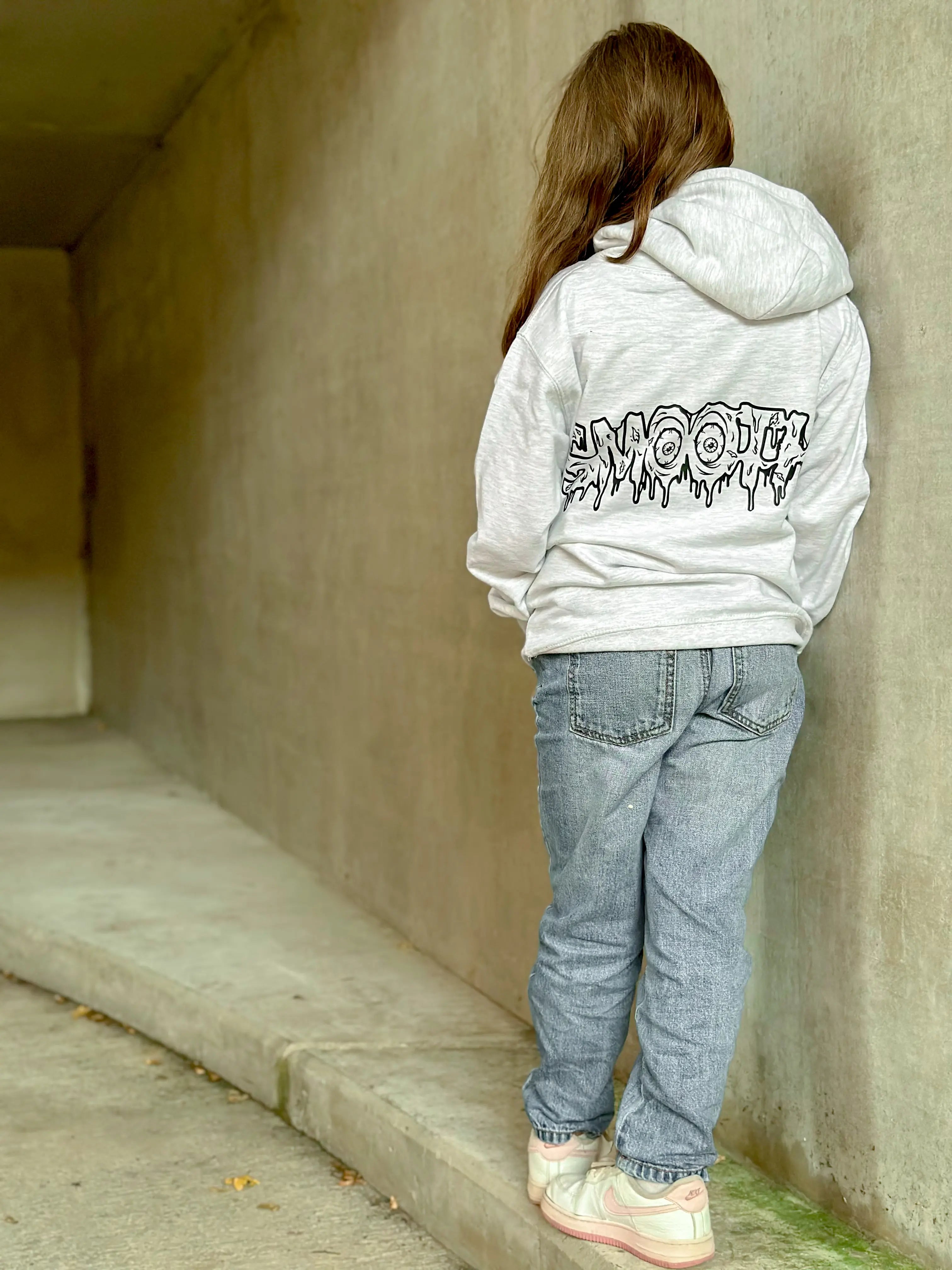 Ash Kids Hoodie / Drip Black Front+Back Girls