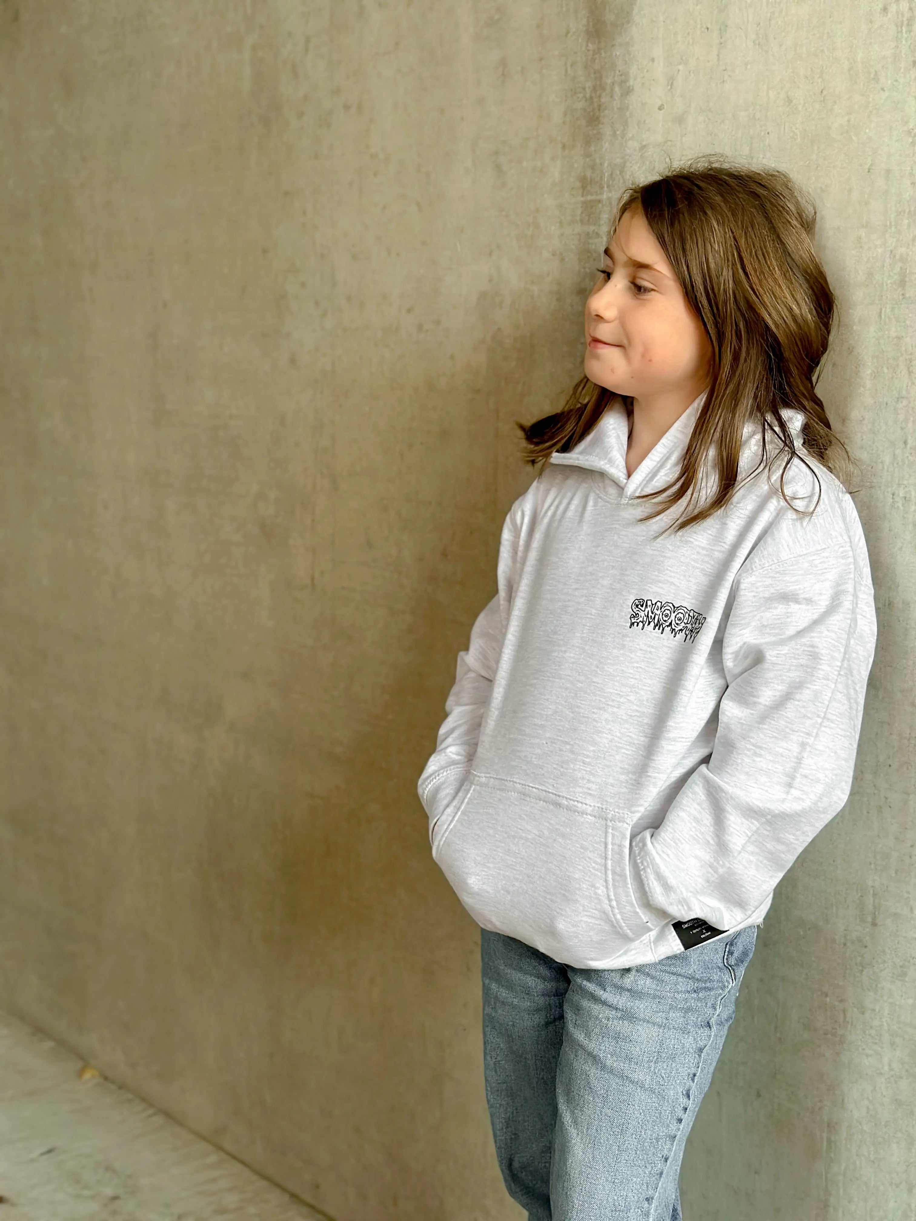Ash Kids Hoodie / Drip Black Front+Back Girls