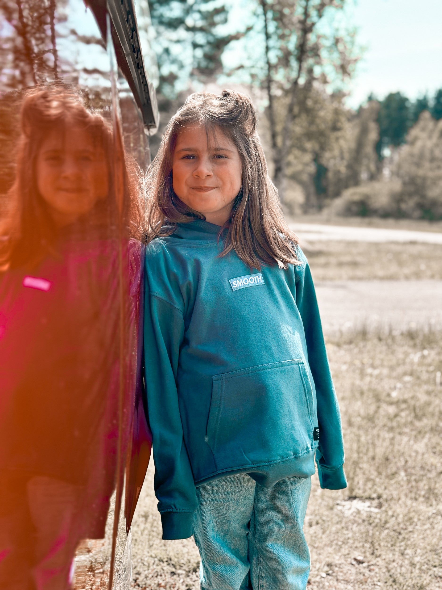 Vintage Blue Kids Hoodie / Blue Box Girls