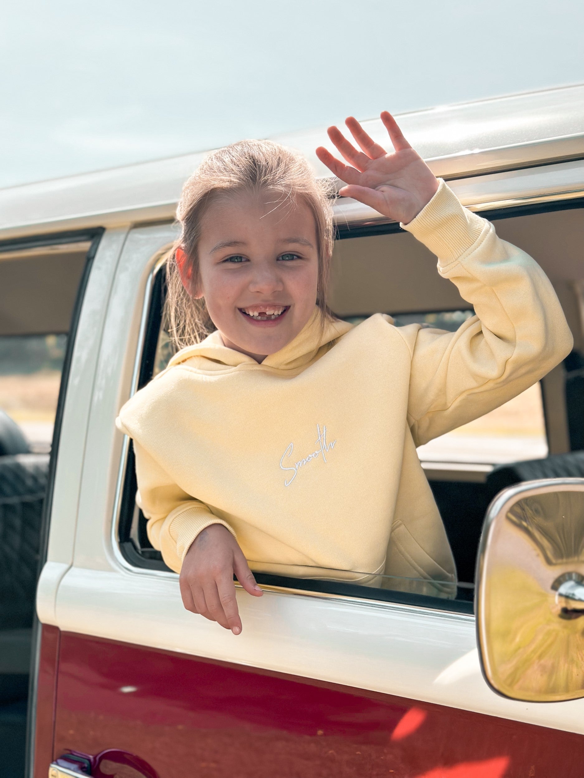 Soft Yellow Kids Hoodie / Signature White Girls