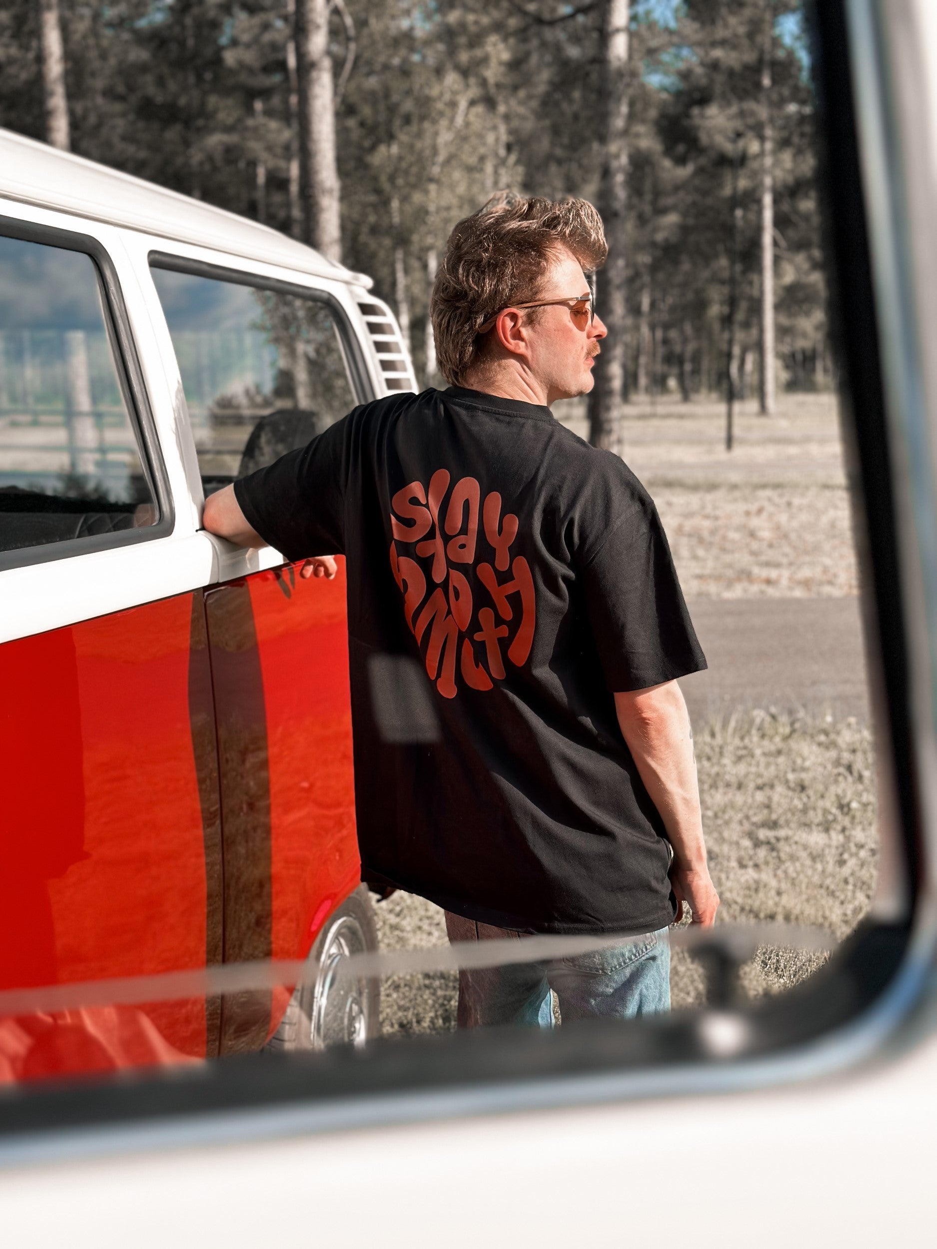 Black Heavy T / Stay Smooth Orange Front+Back Men