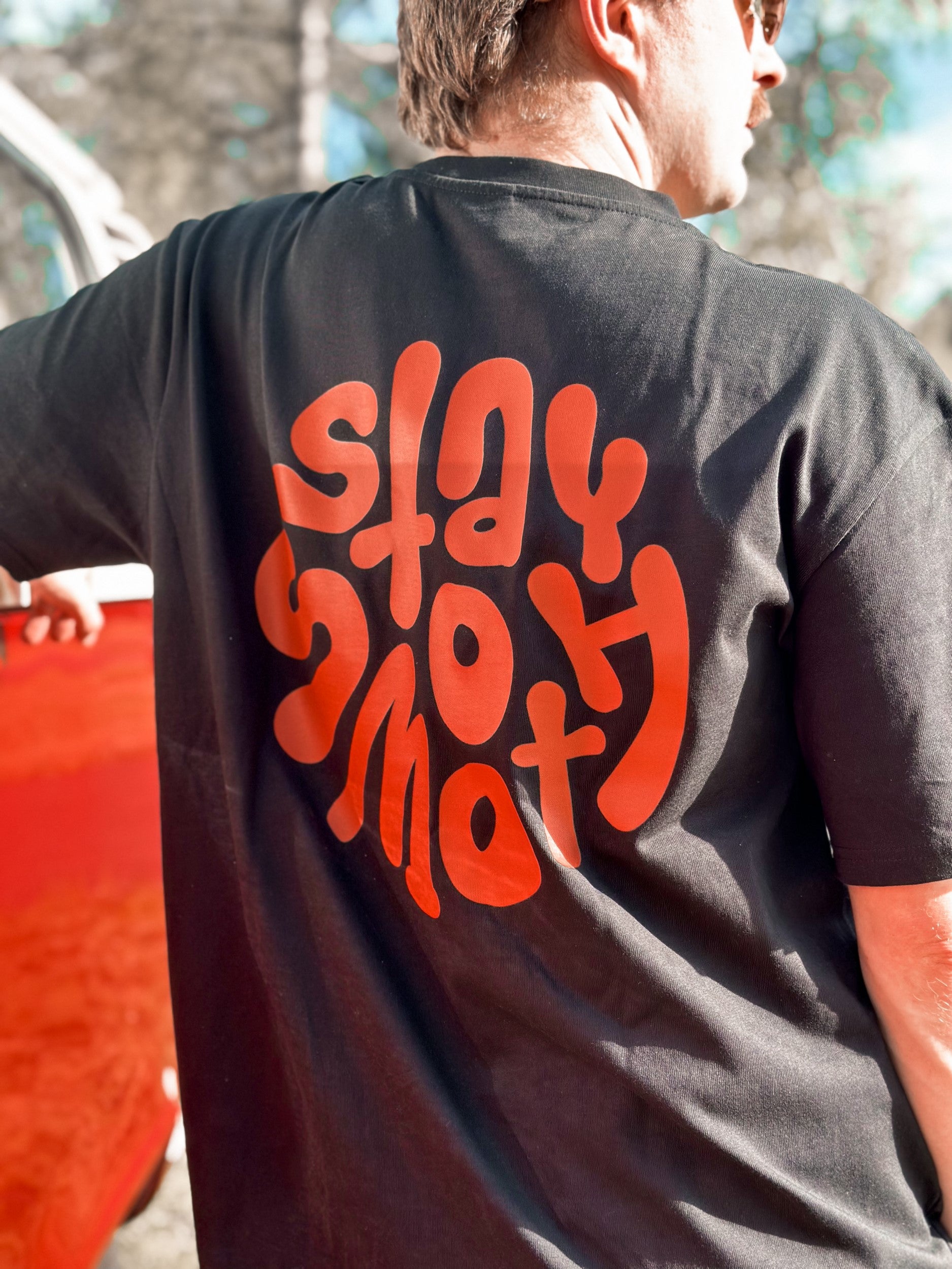 Black Heavy T / Stay Smooth Orange Front+Back Men