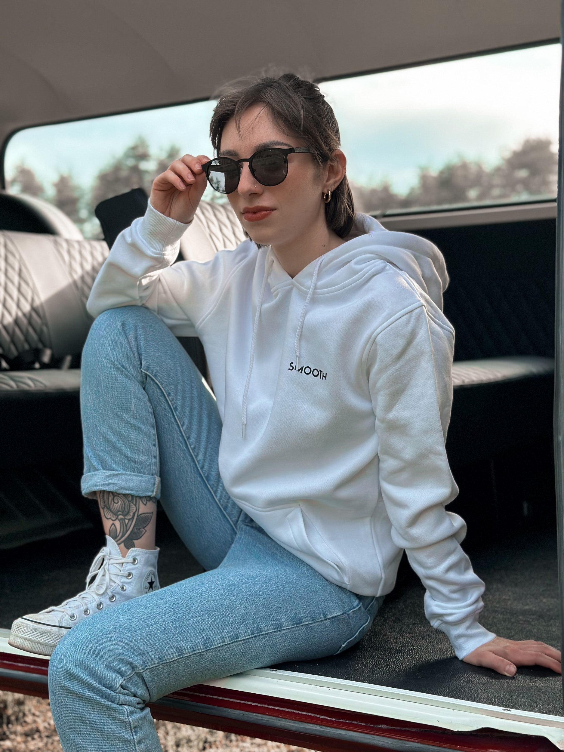 White Hoodie / Art Front+Back Women