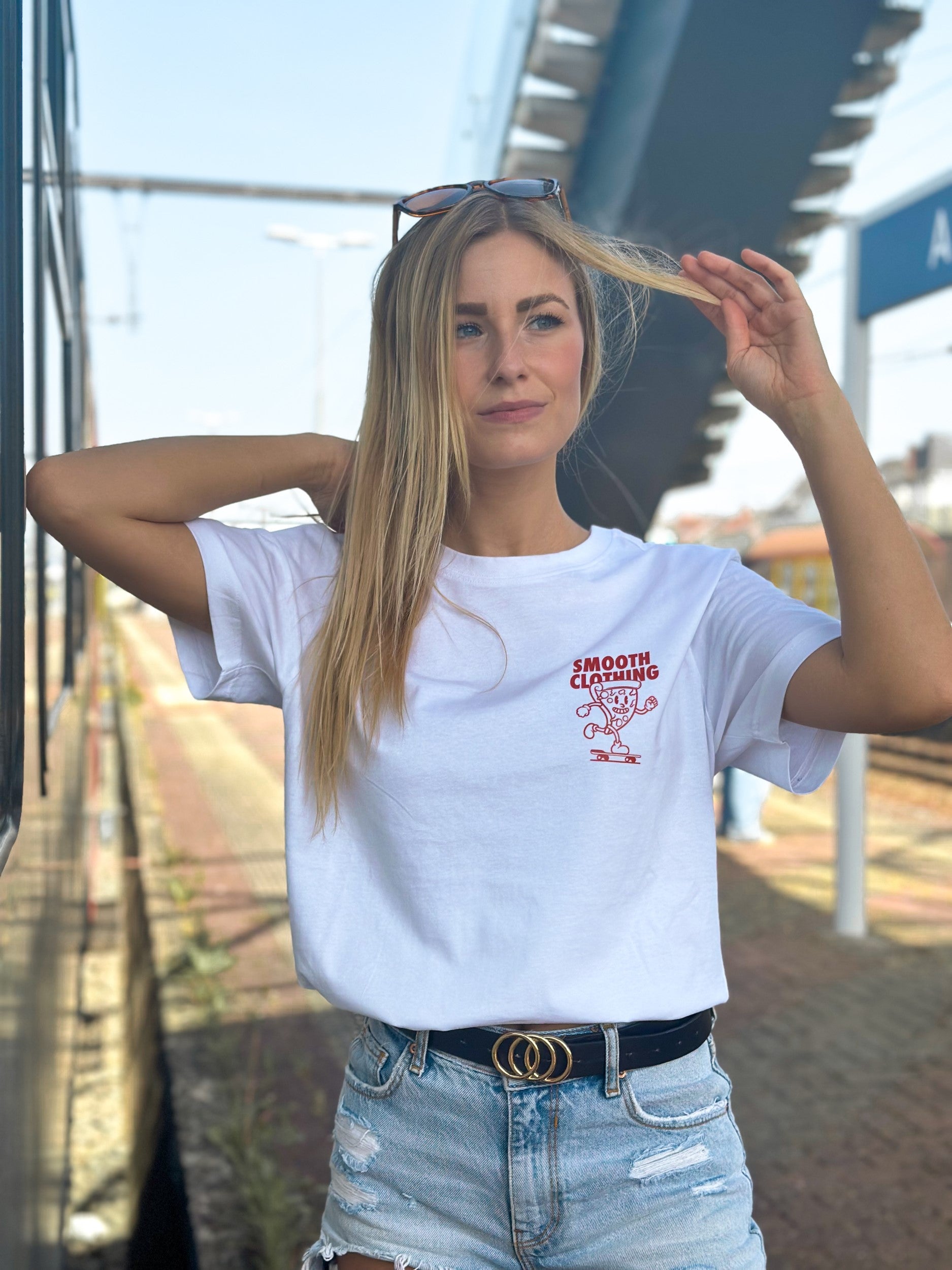 White T / Slice Red Front+Back Women