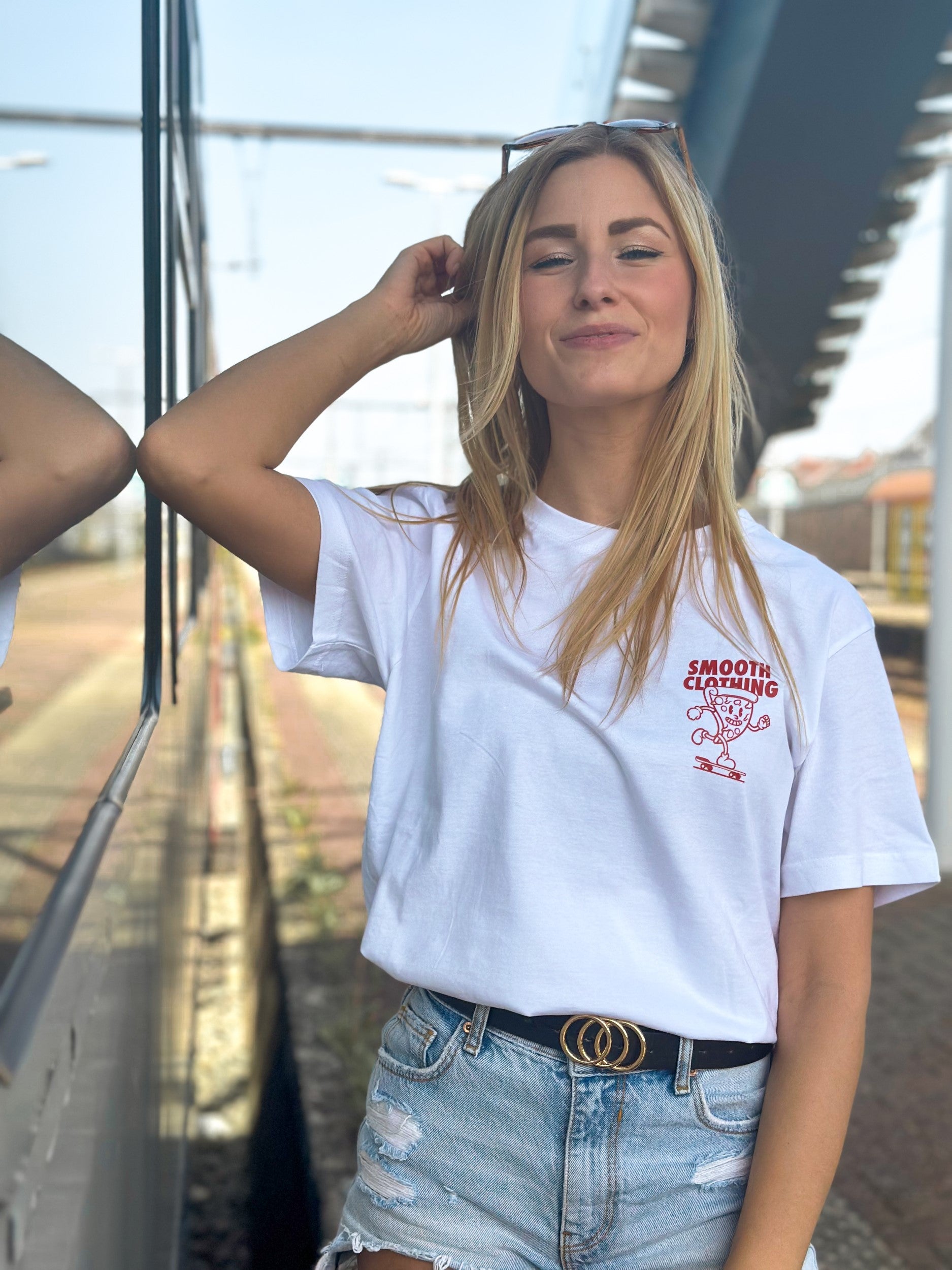 White T / Slice Red Front+Back Women