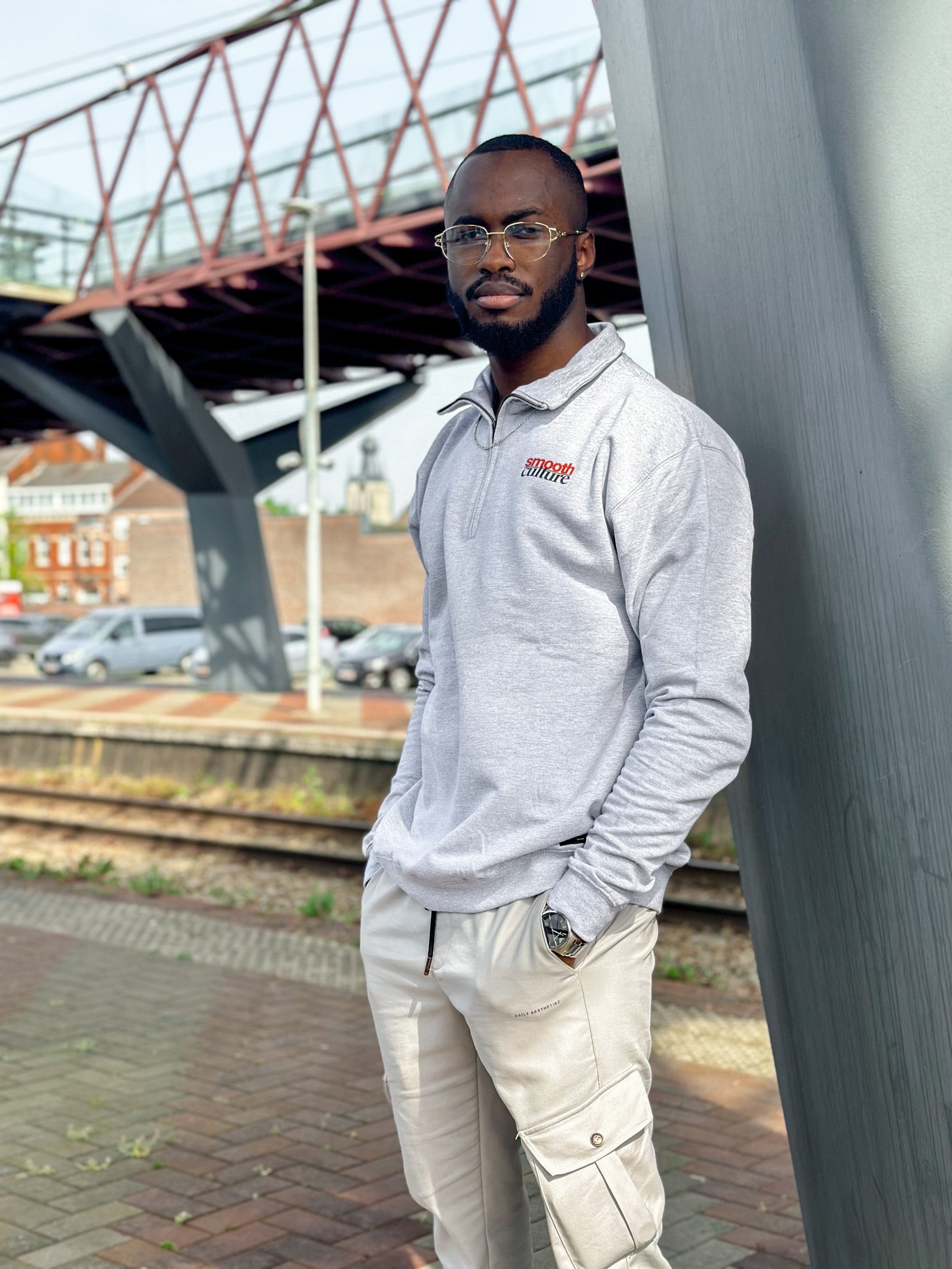 Grey Half Zip Crew / Culture Front Men
