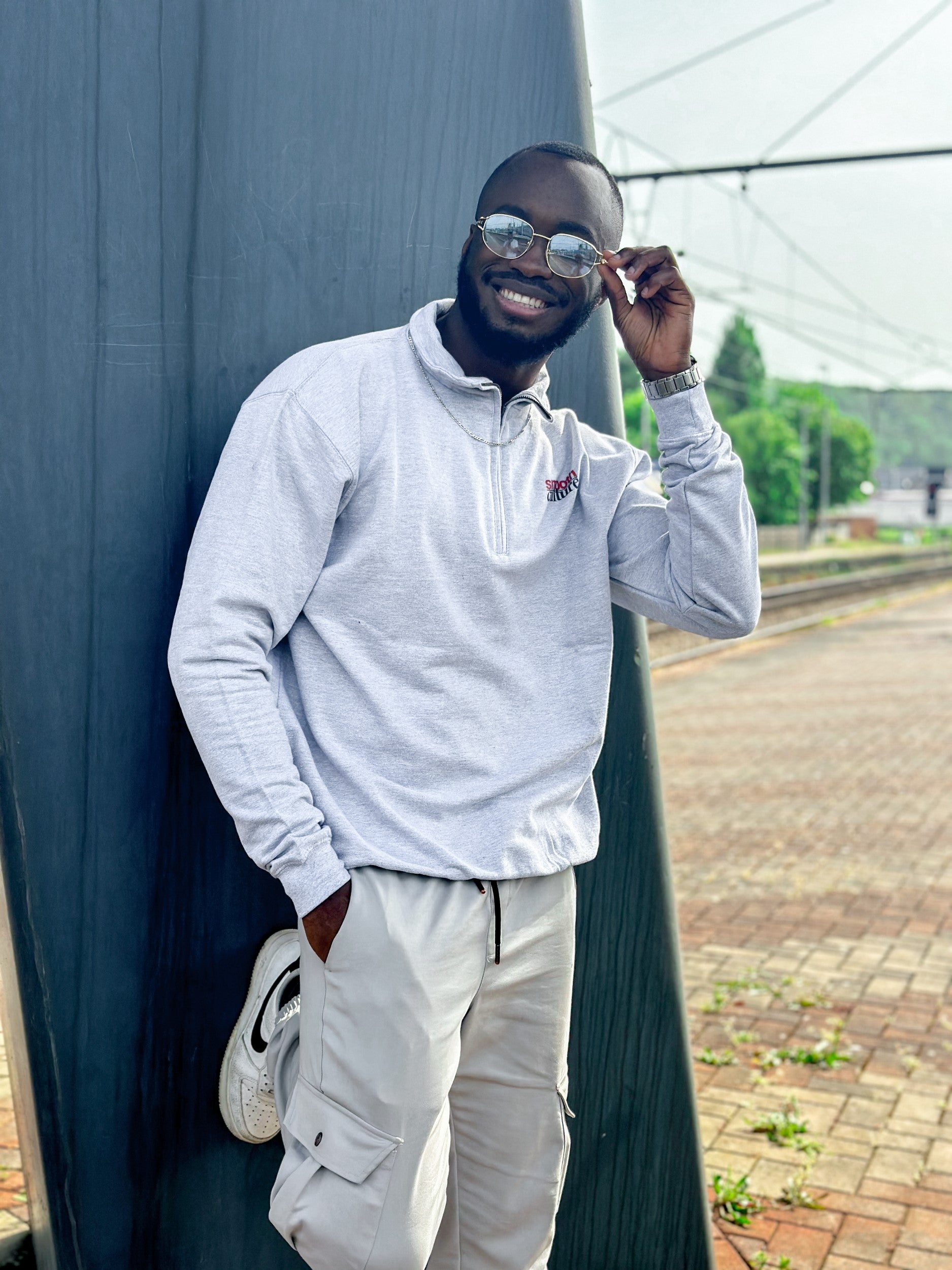 Grey Half Zip Crew / Culture Front Men