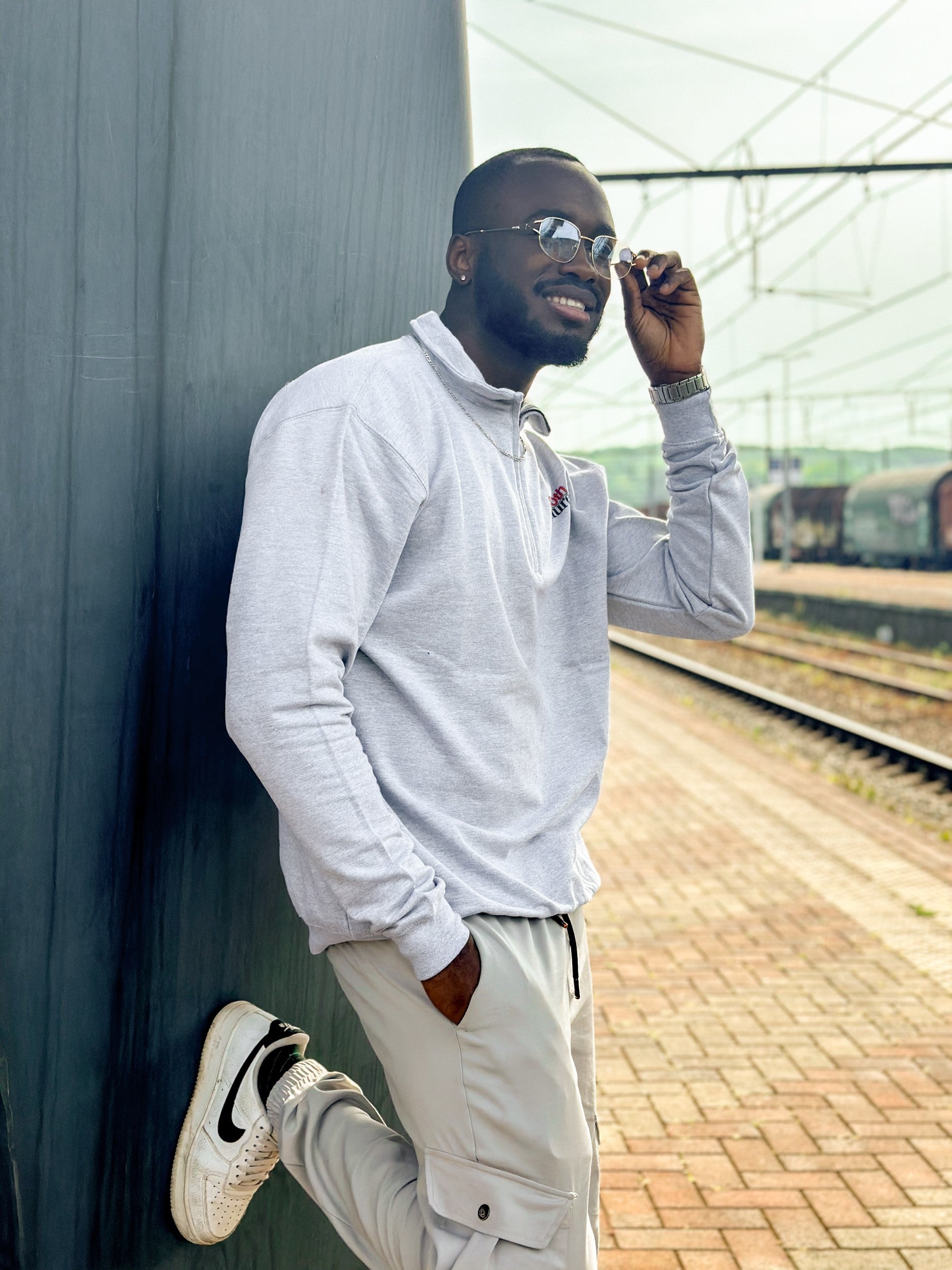 Grey Half Zip Crew / Culture Front Men