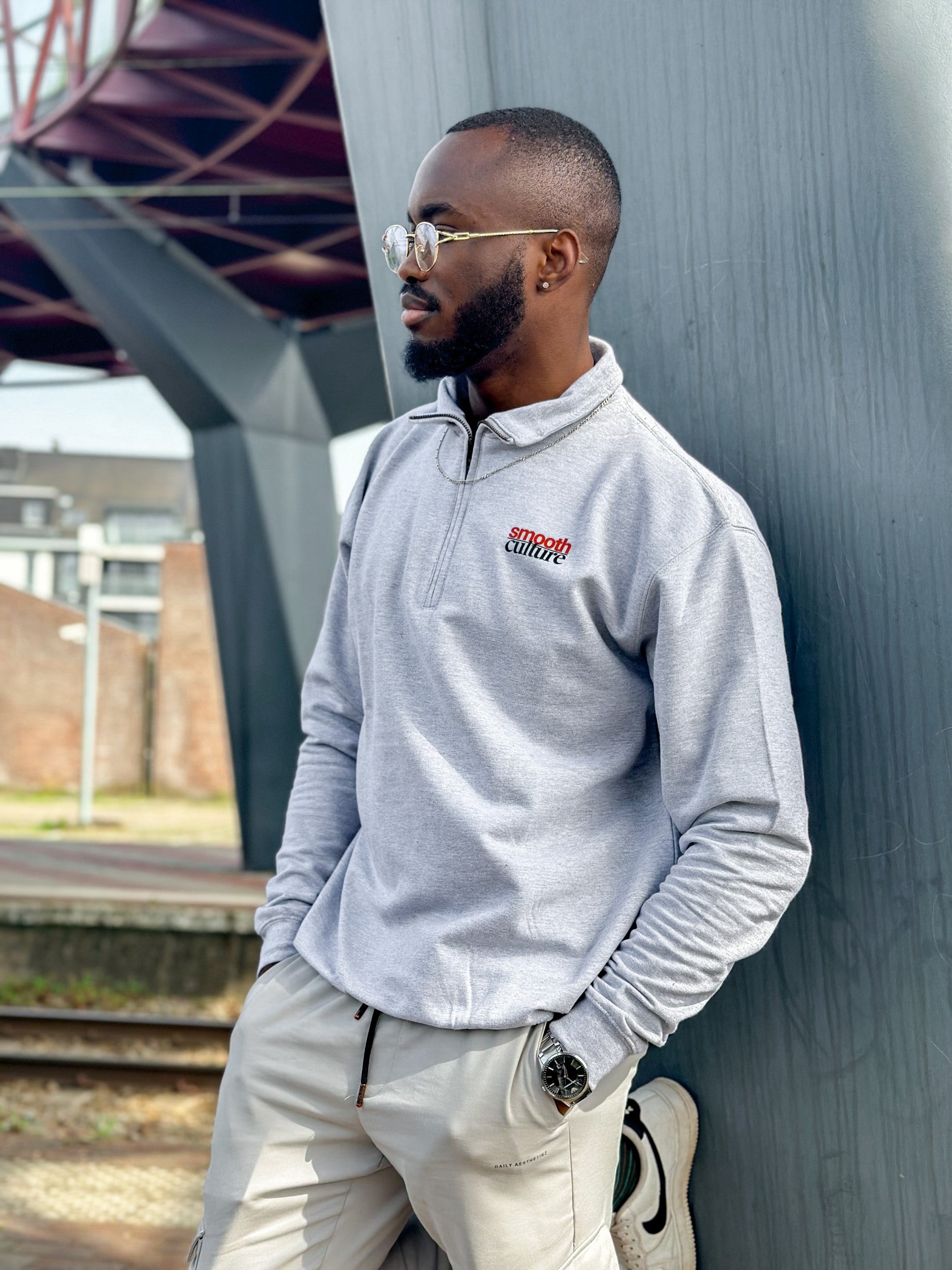 Grey Half Zip Crew / Culture Front Men