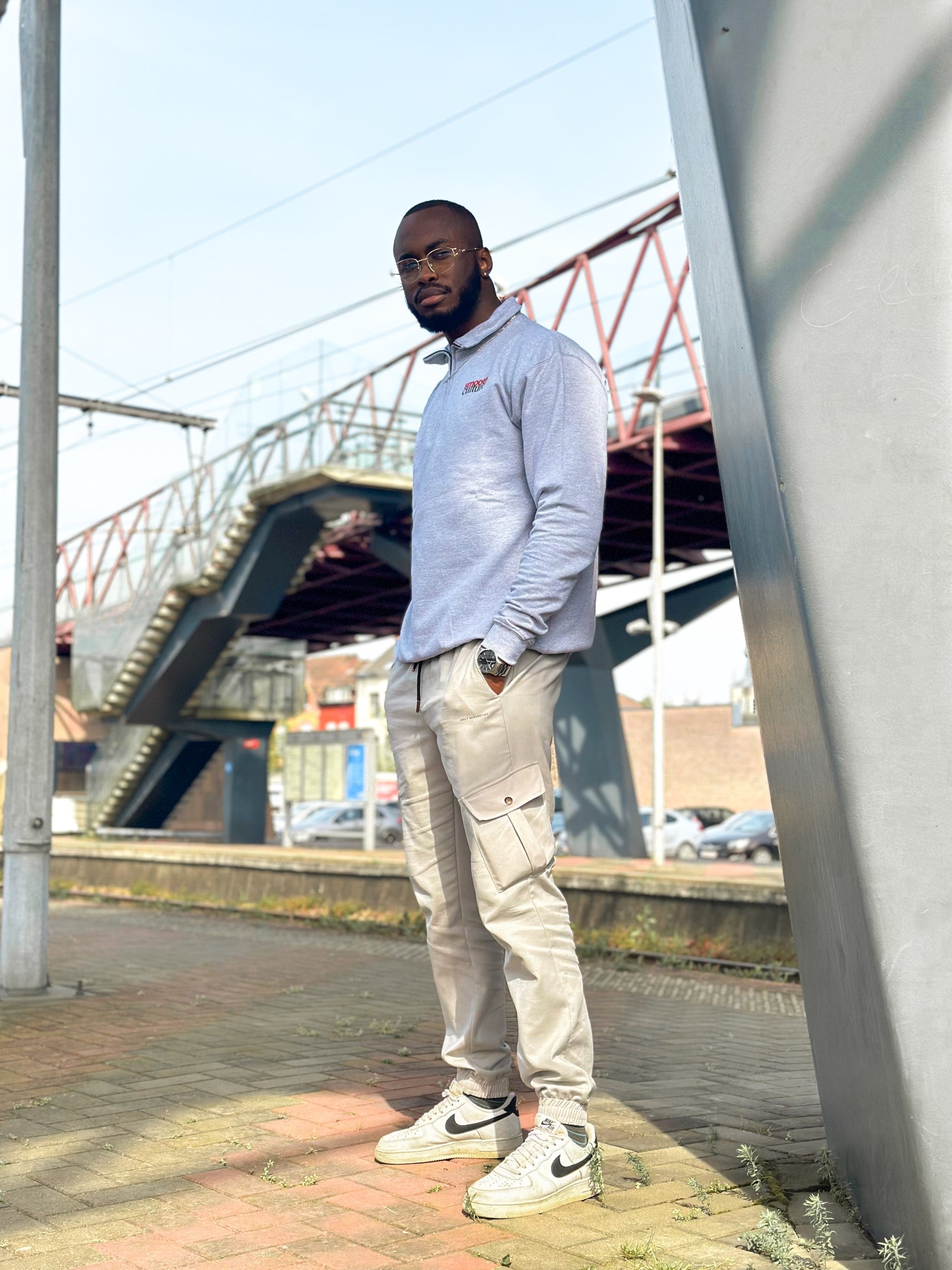 Grey Half Zip Crew / Culture Front Men