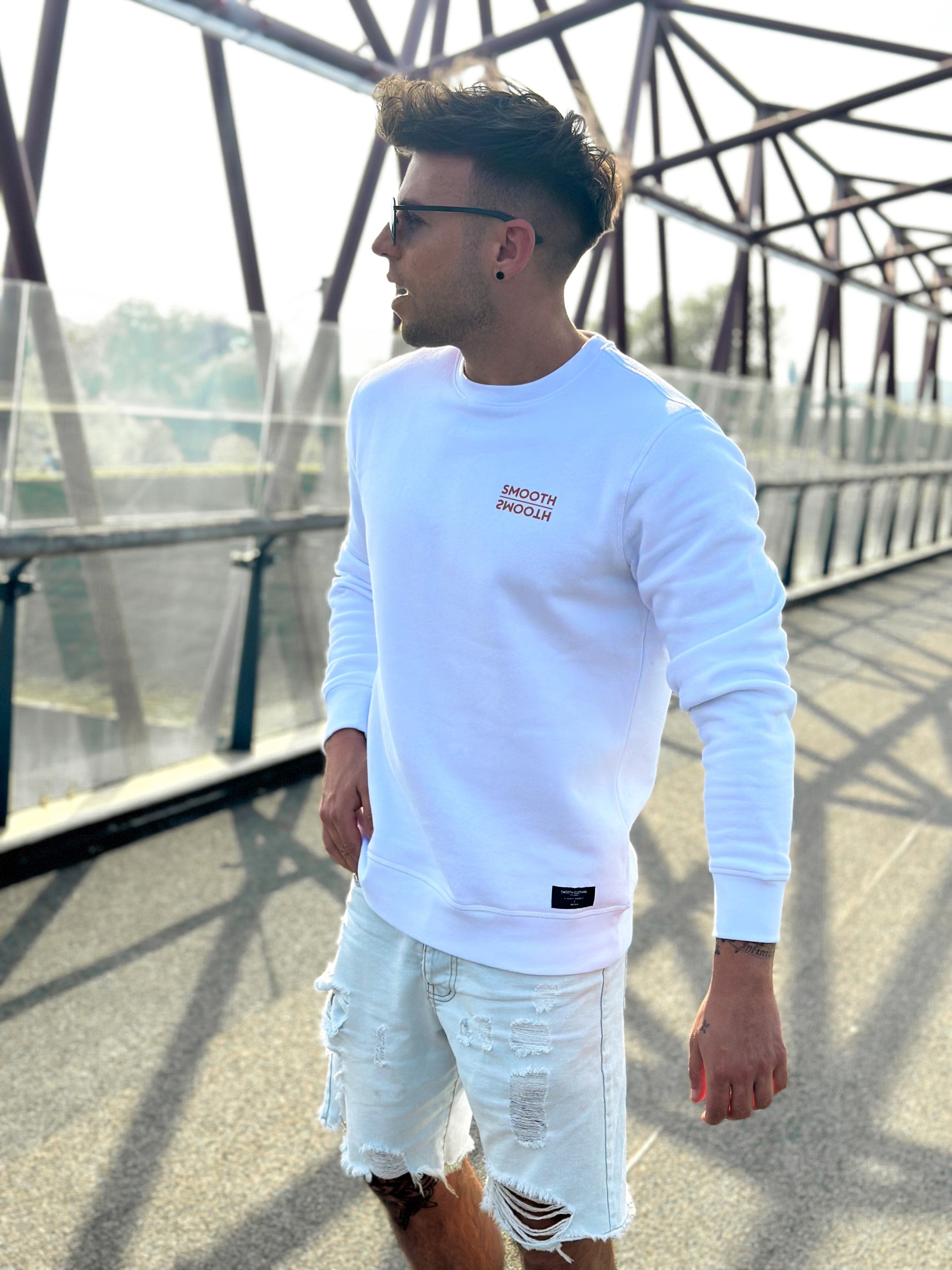 White Crew / Mountains Front+Back Men