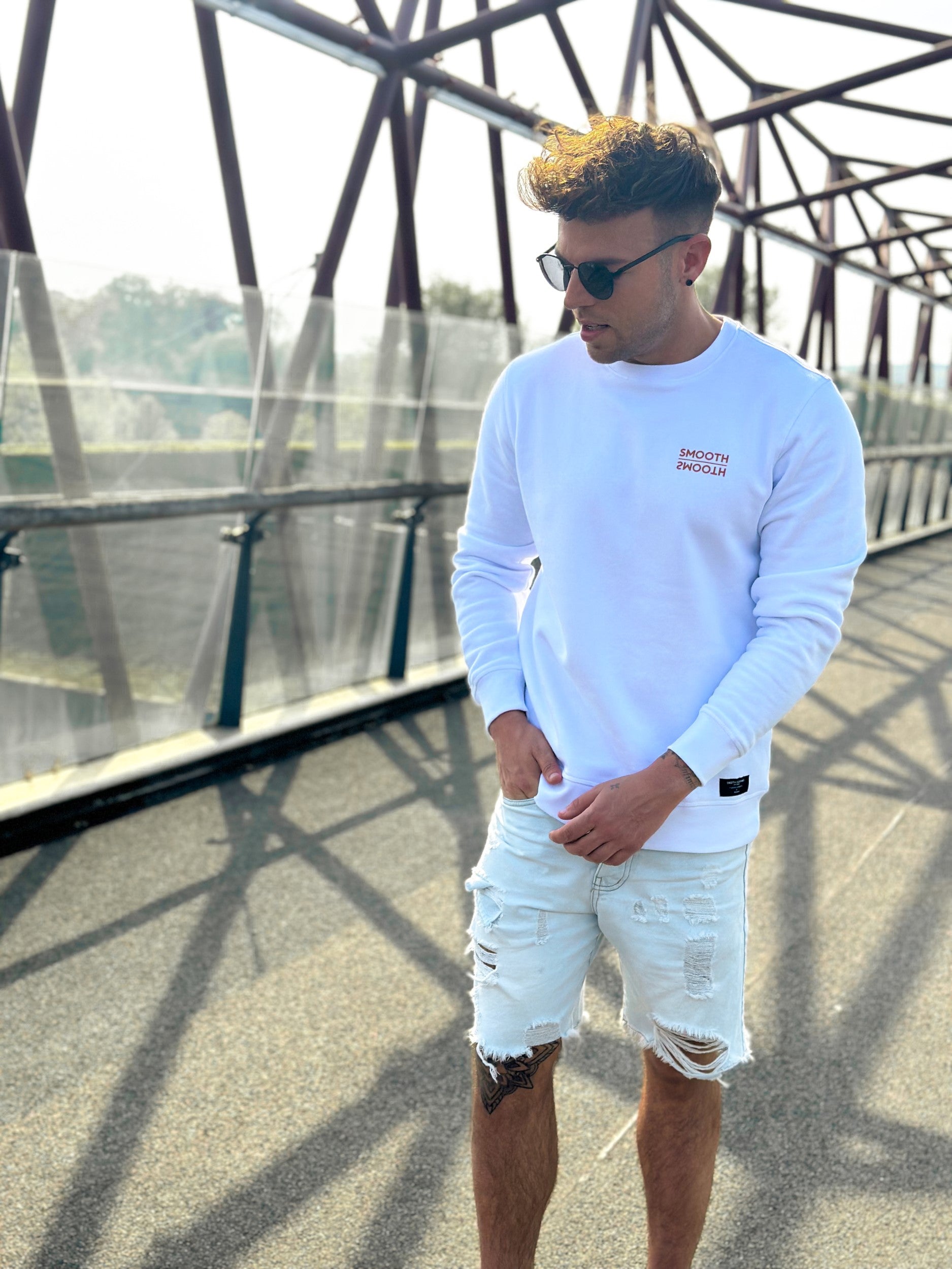 White Crew / Mountains Front+Back Men