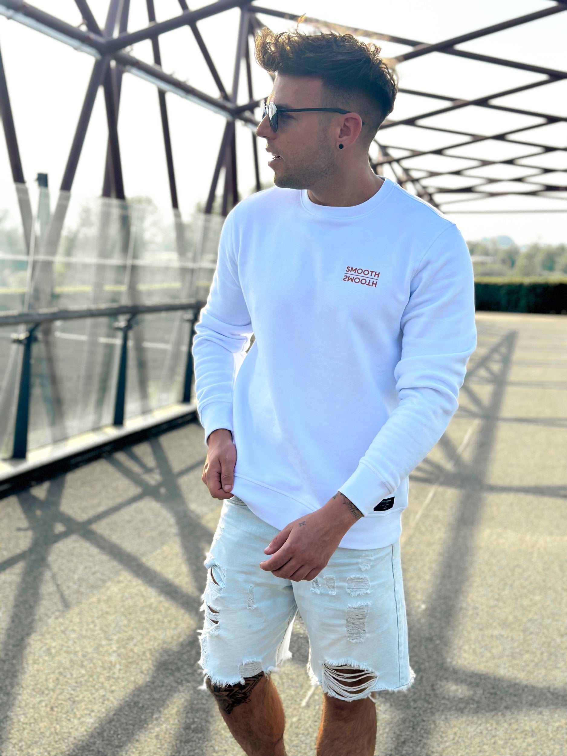 White Crew / Mountains Front+Back Men