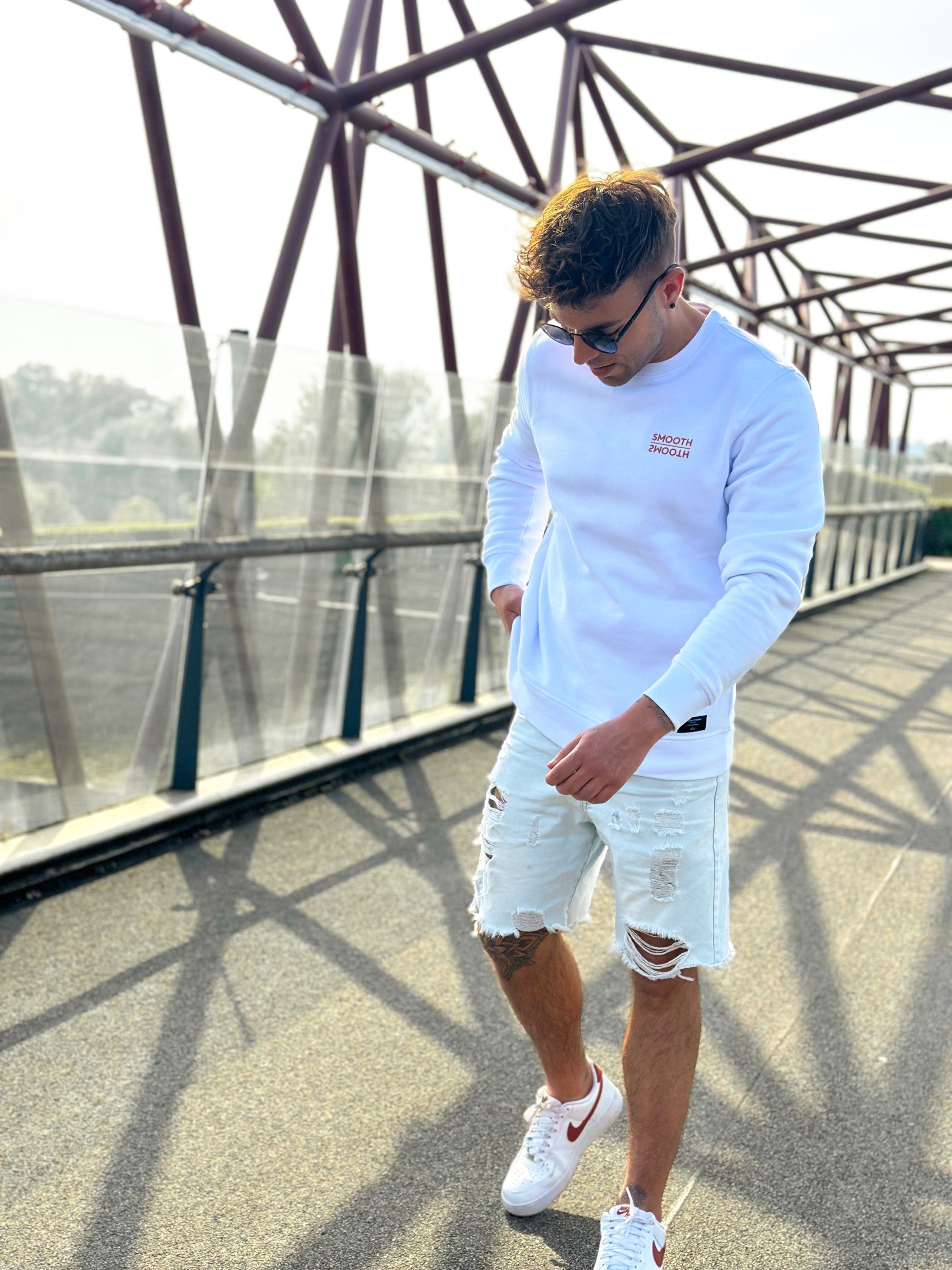 White Crew / Mountains Front+Back Men