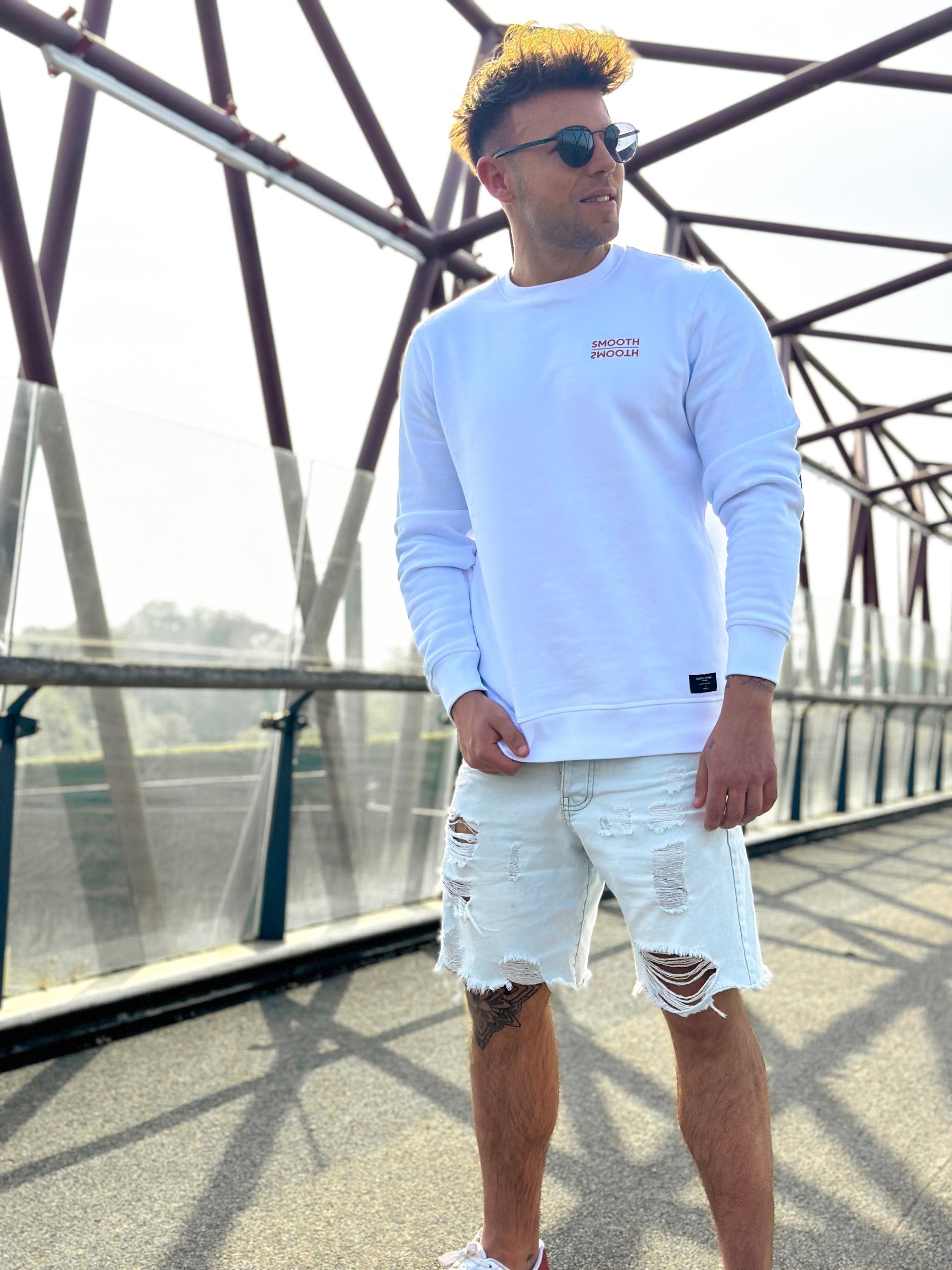 White Crew / Mountains Front+Back Men