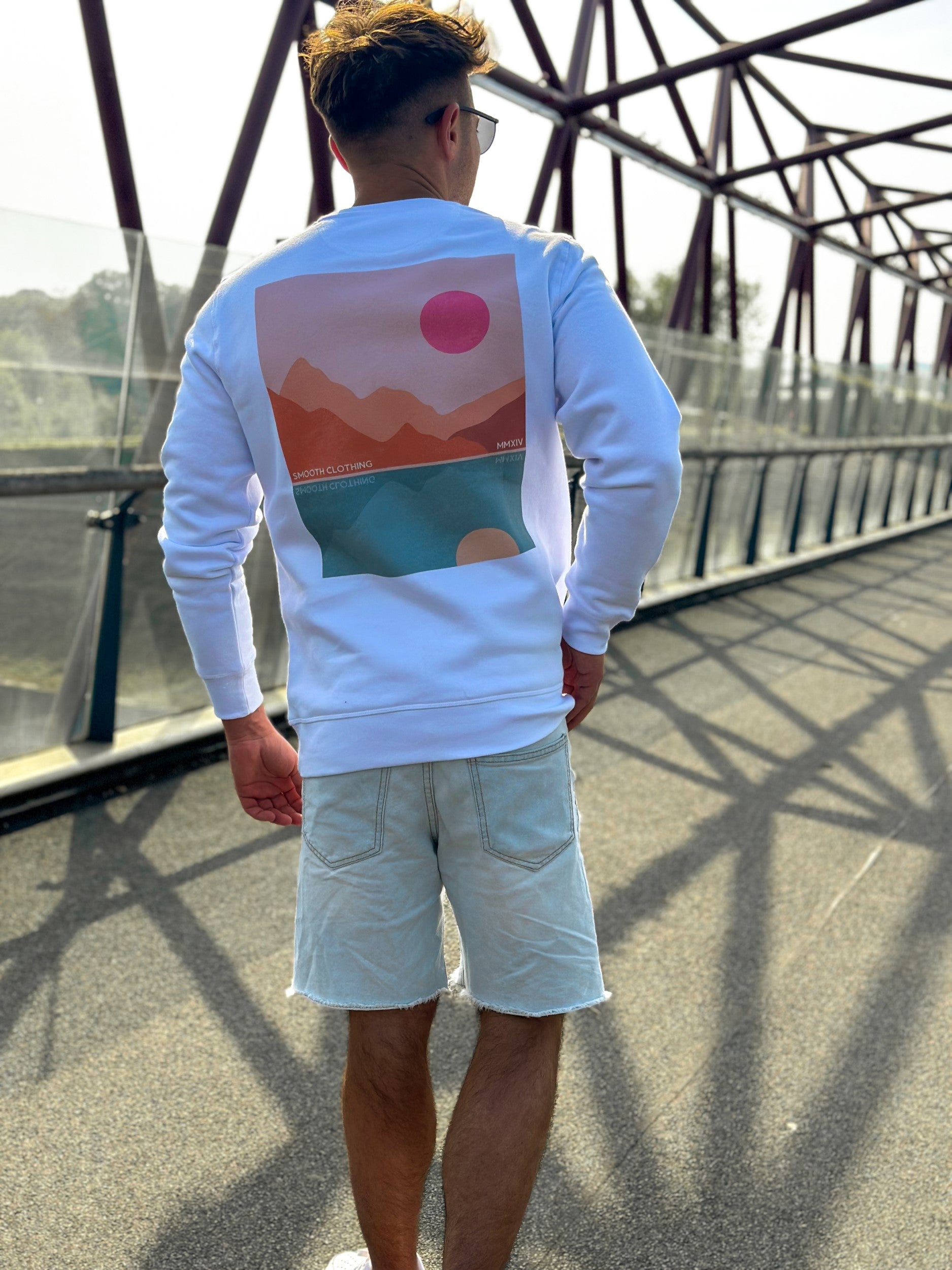 White Crew / Mountains Front+Back Men