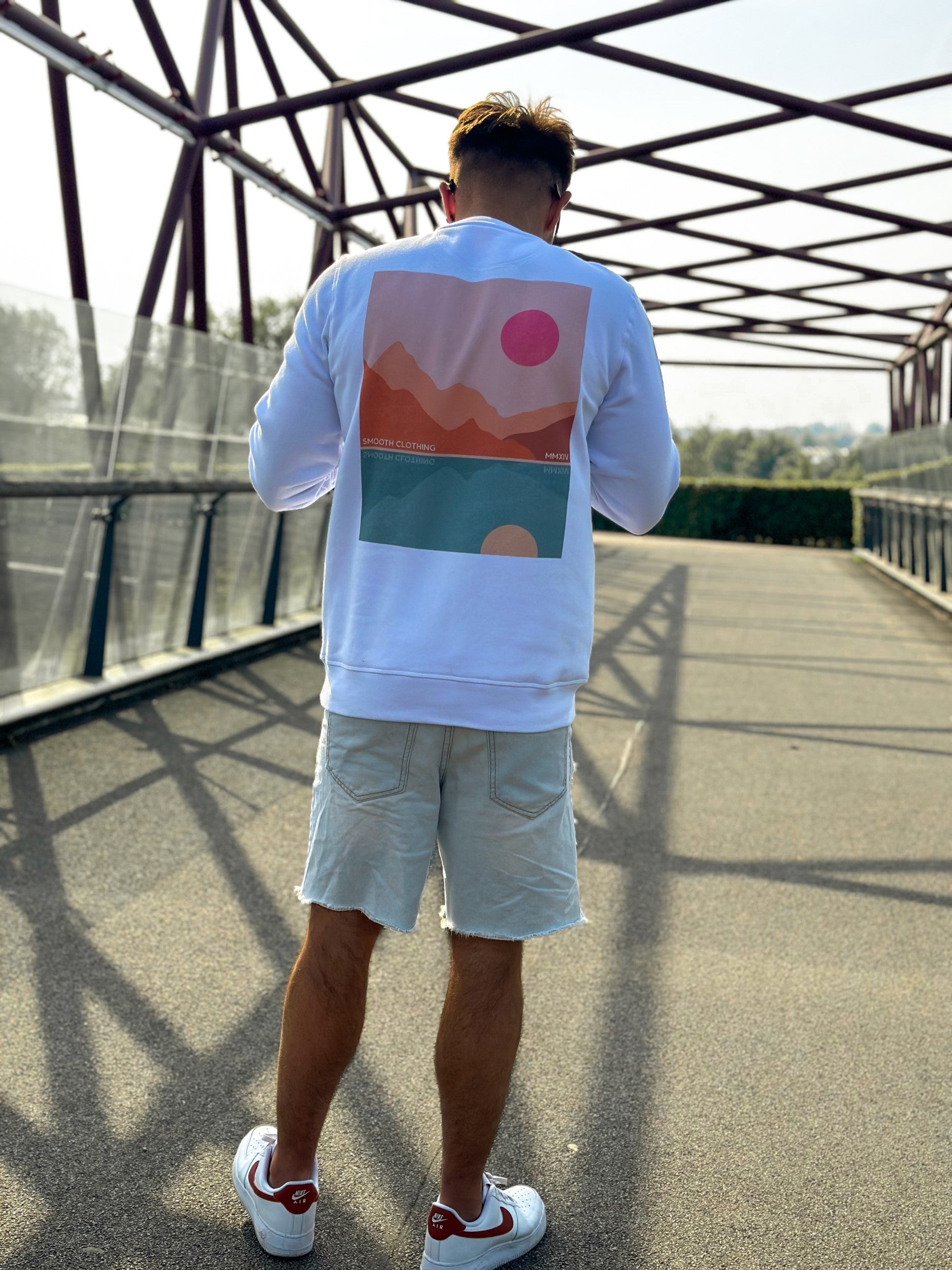 White Crew / Mountains Front+Back Men