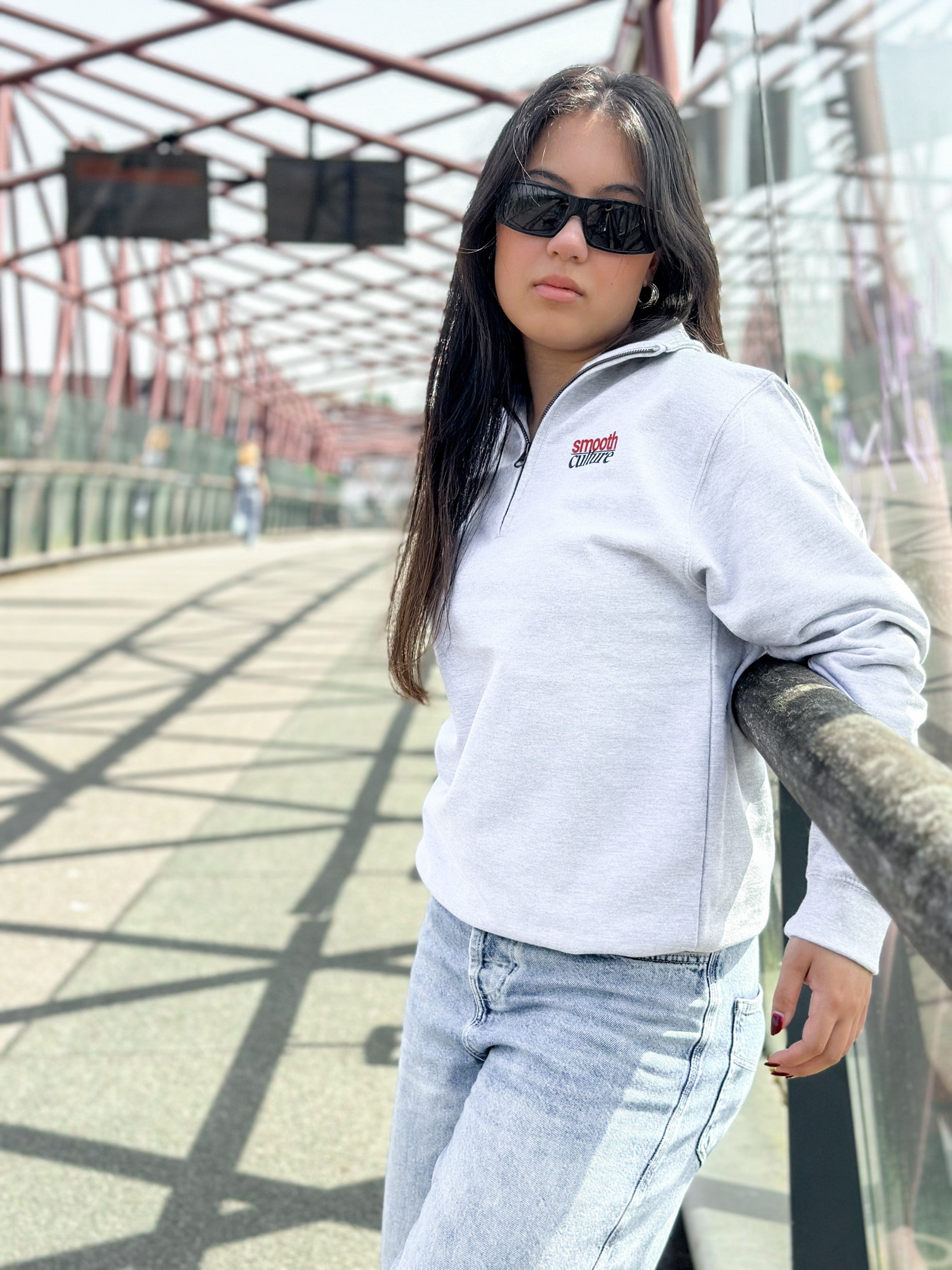 Grey Half Zip Crew / Culture Front Women