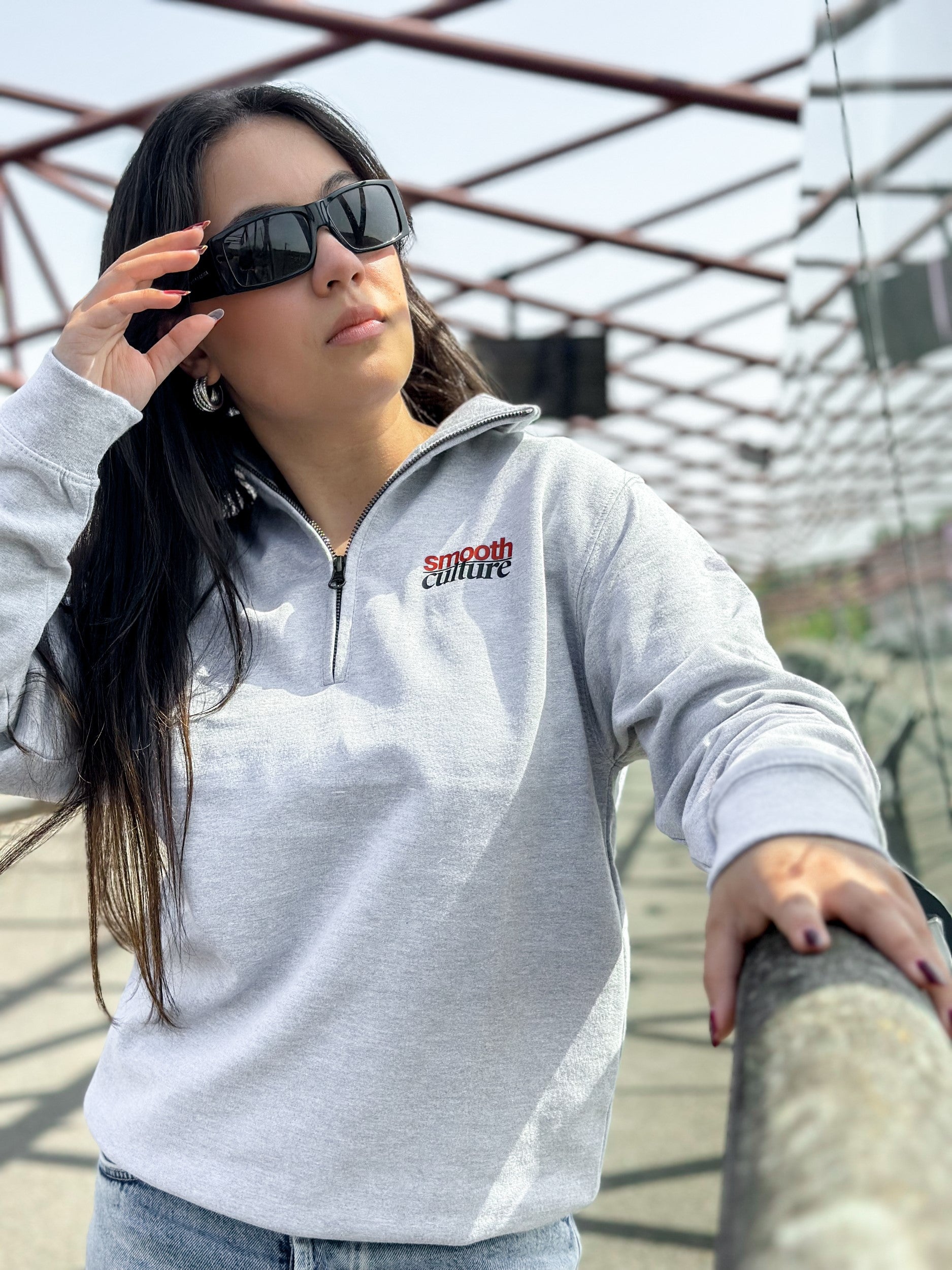 Grey Half Zip Crew / Culture Front Women