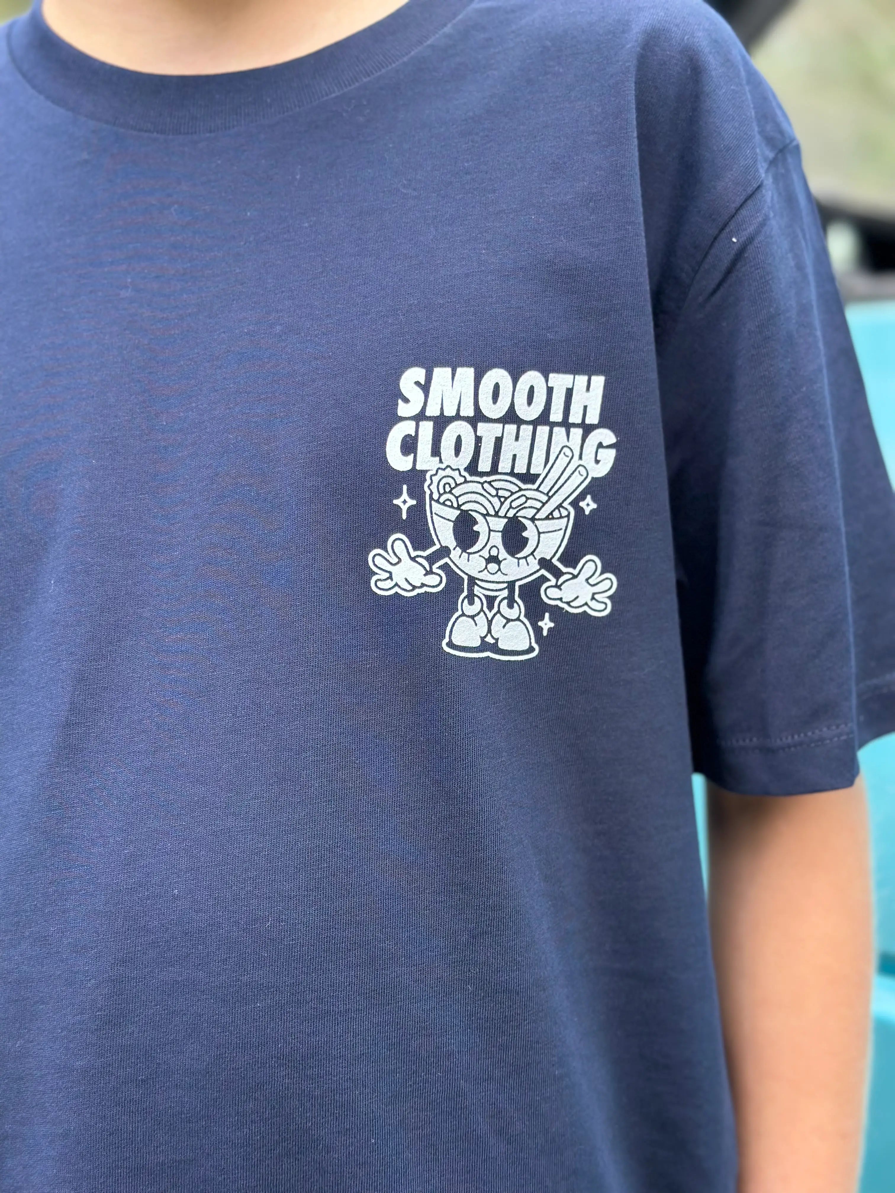 Dark Blue Kids T / Noods White Front+Back Boys