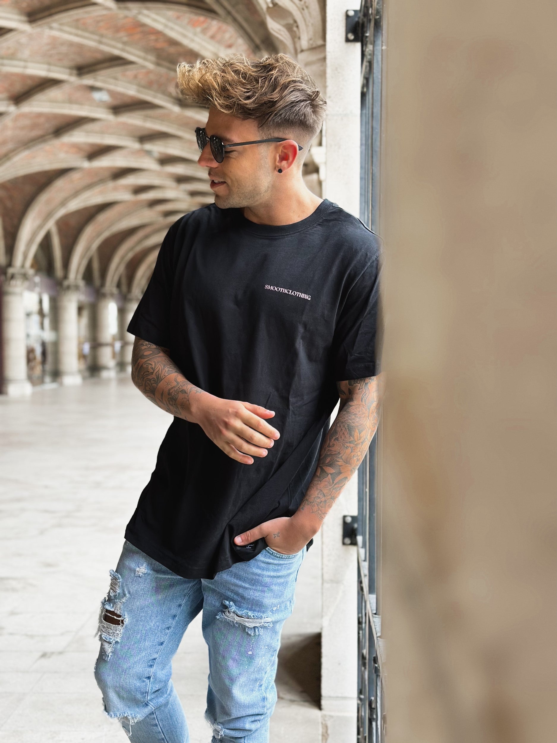 Black T / Smooth Clothing Terra Front+Back Men