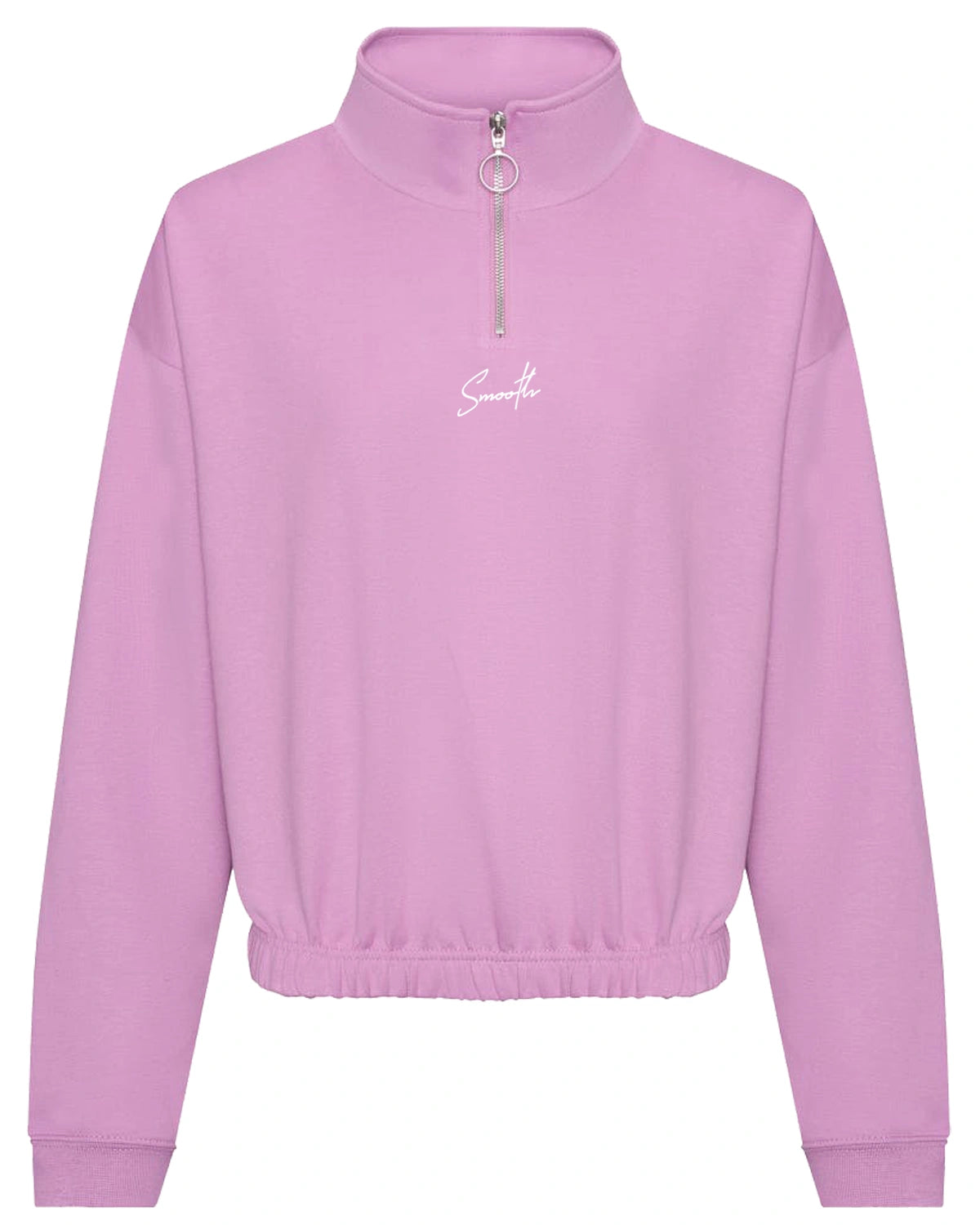 Lavender Cropped Half Zip Crew - Signature White Women