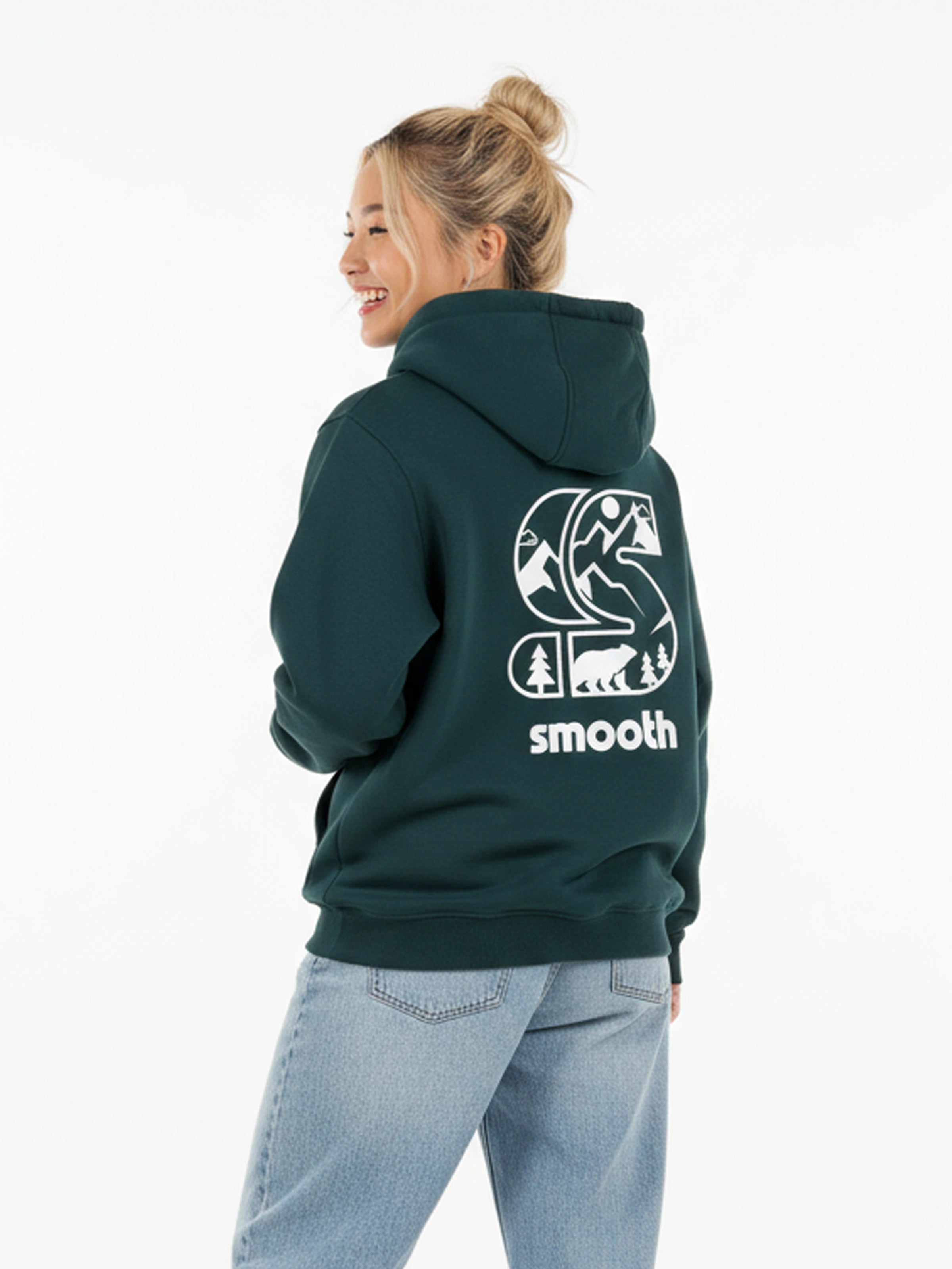 Bottle Green Hoodie / S Mountains