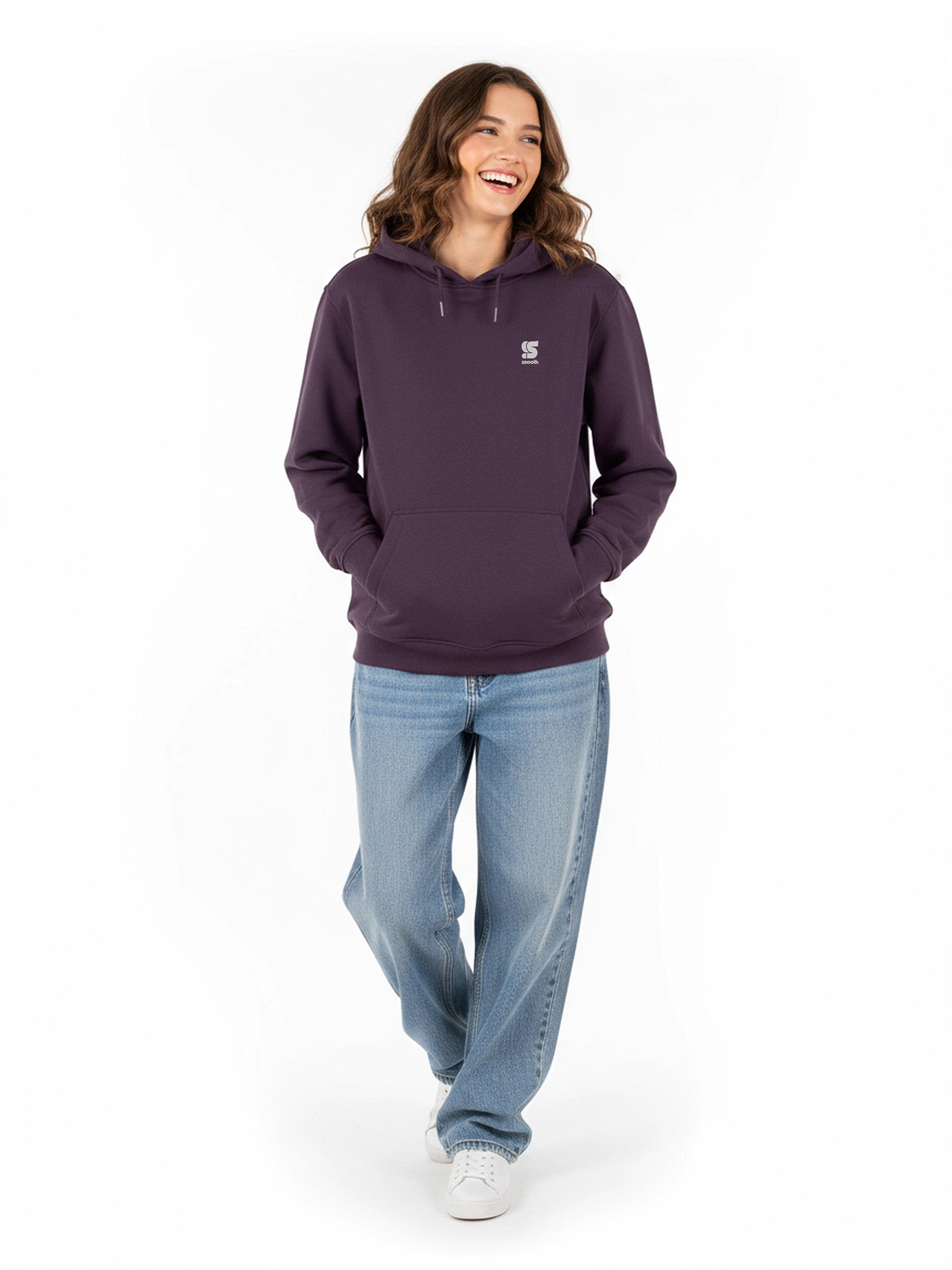 Dark Purple Hoodie / S Embroidery