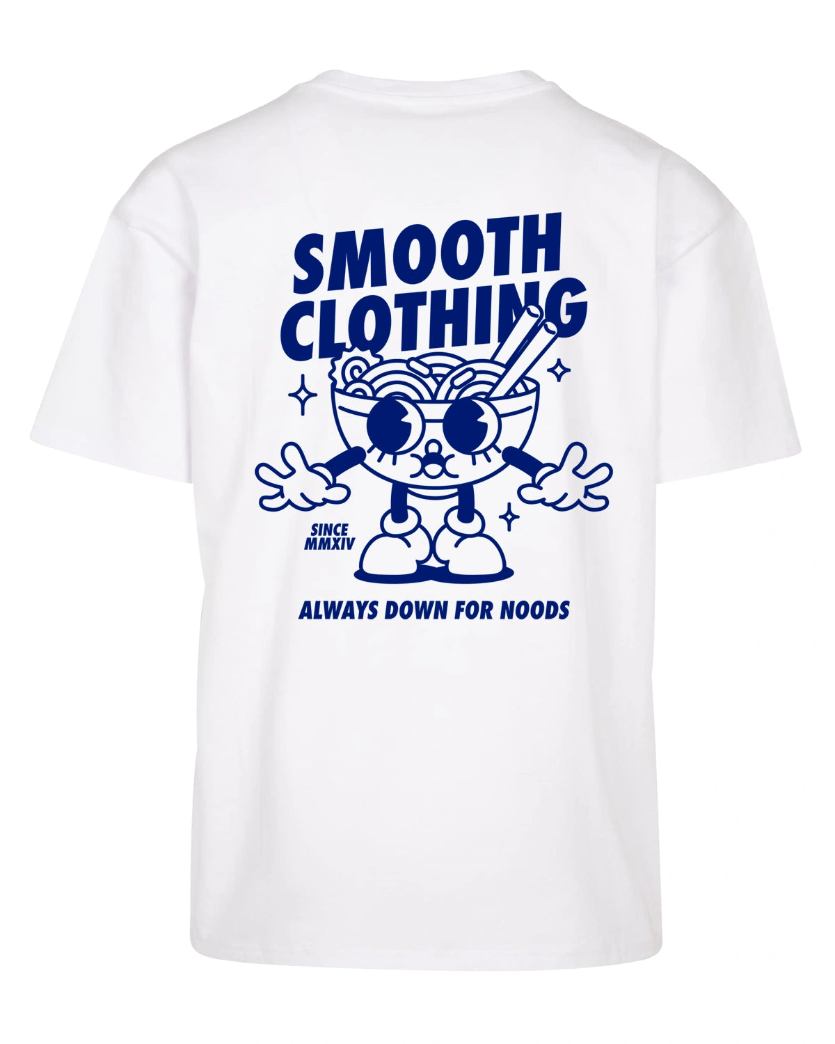 White Heavy T / Noods Blue Front+Back Men