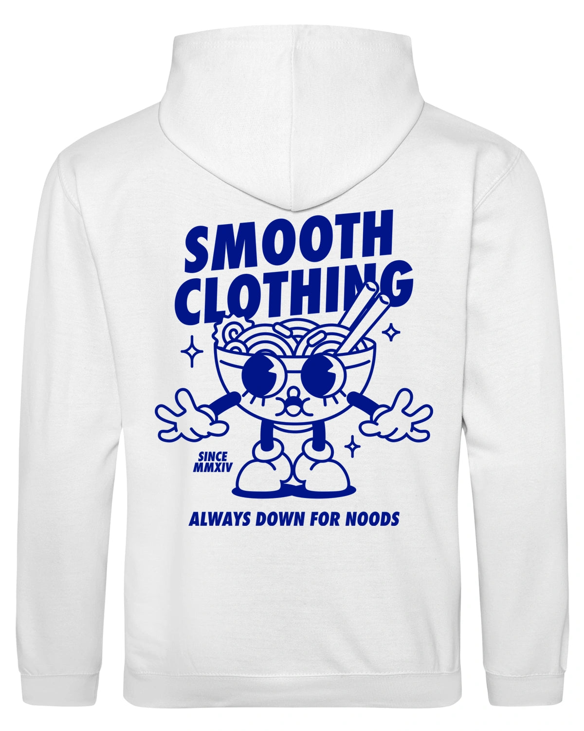 White Kids Hoodie / Noods Blue Front+Back Boys