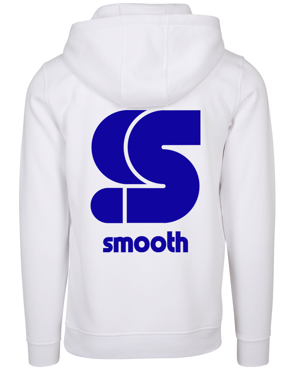 White Hoodie / S Logo Blue Front+Back Women