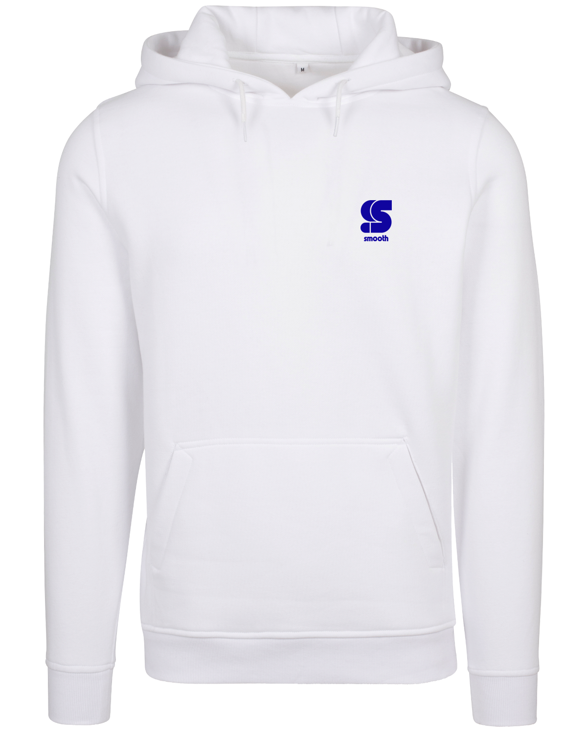 White Hoodie / S Logo Blue Front+Back Women