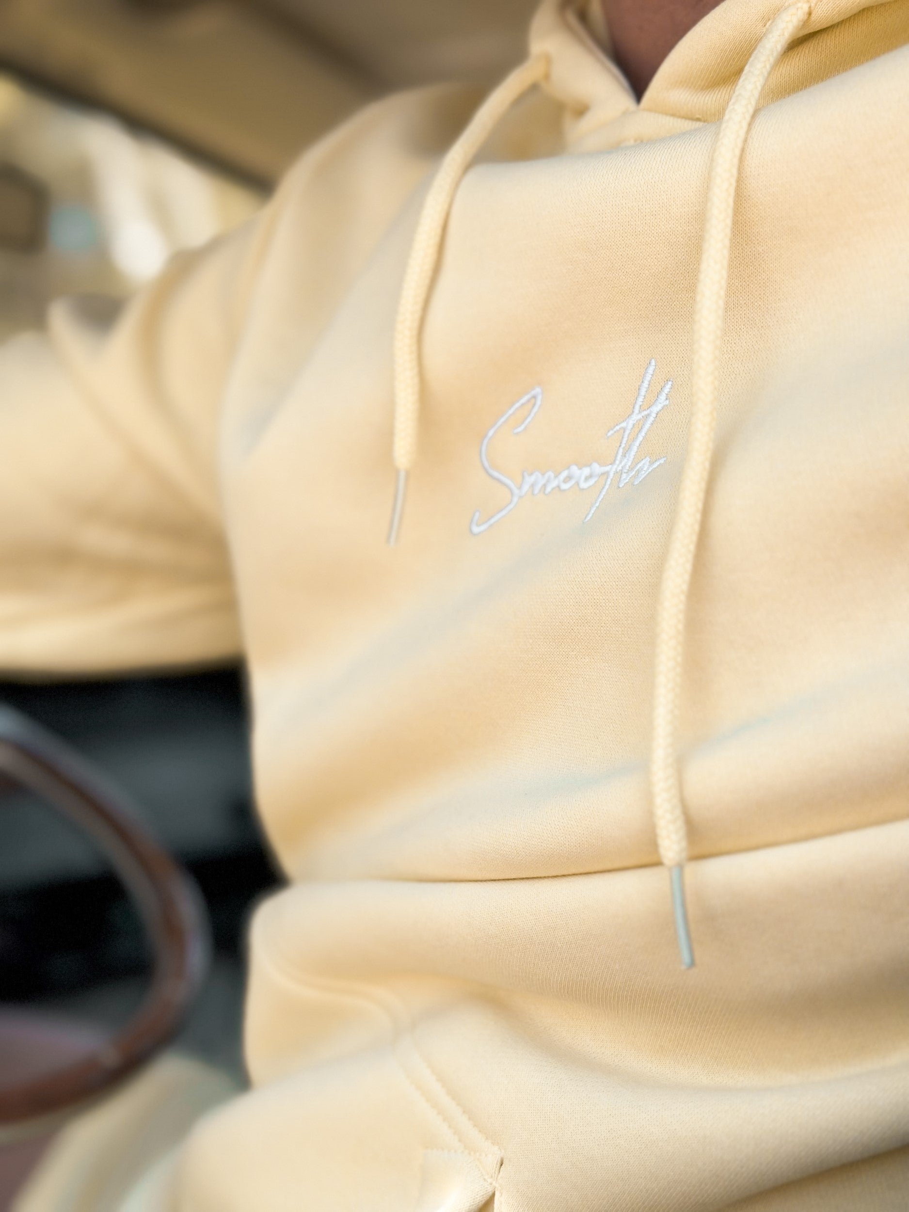 Soft Yellow Hoodie / Signature White Men