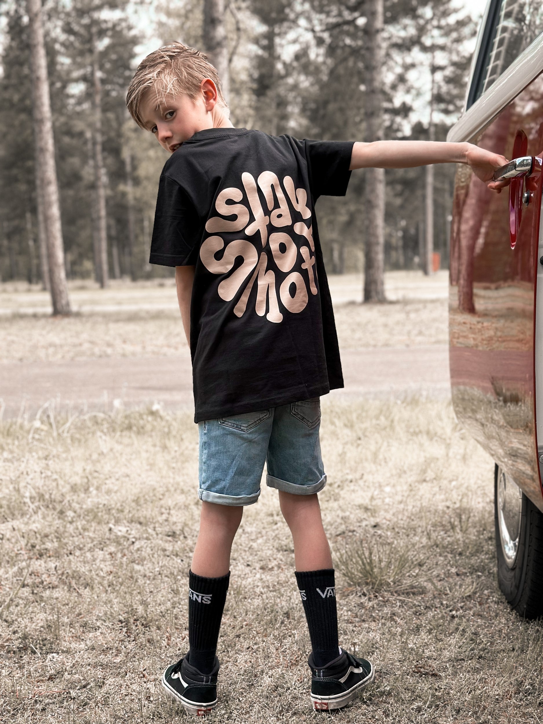 Black Kids T / Stay Smooth Sand Front+Back Boys