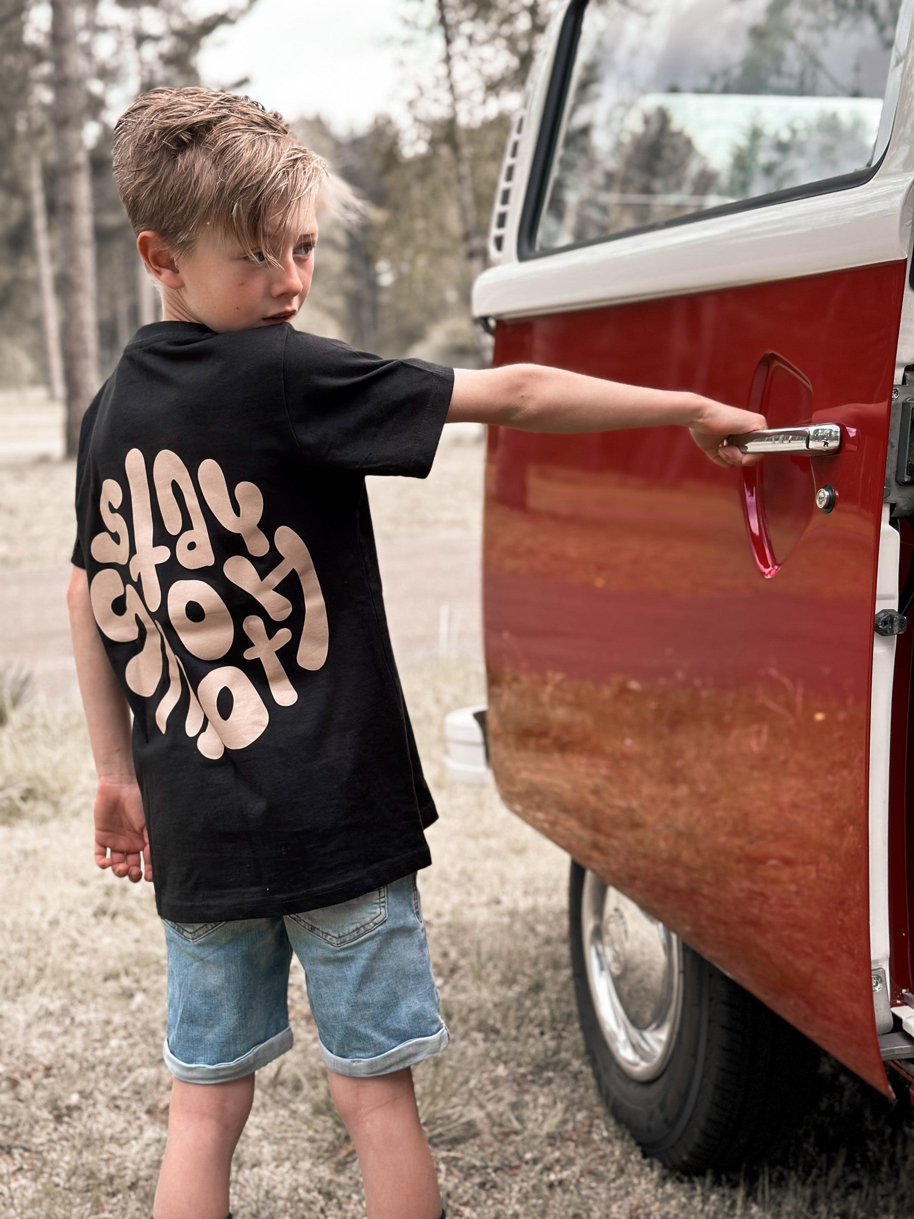 Black Kids T / Stay Smooth Sand Front+Back Boys