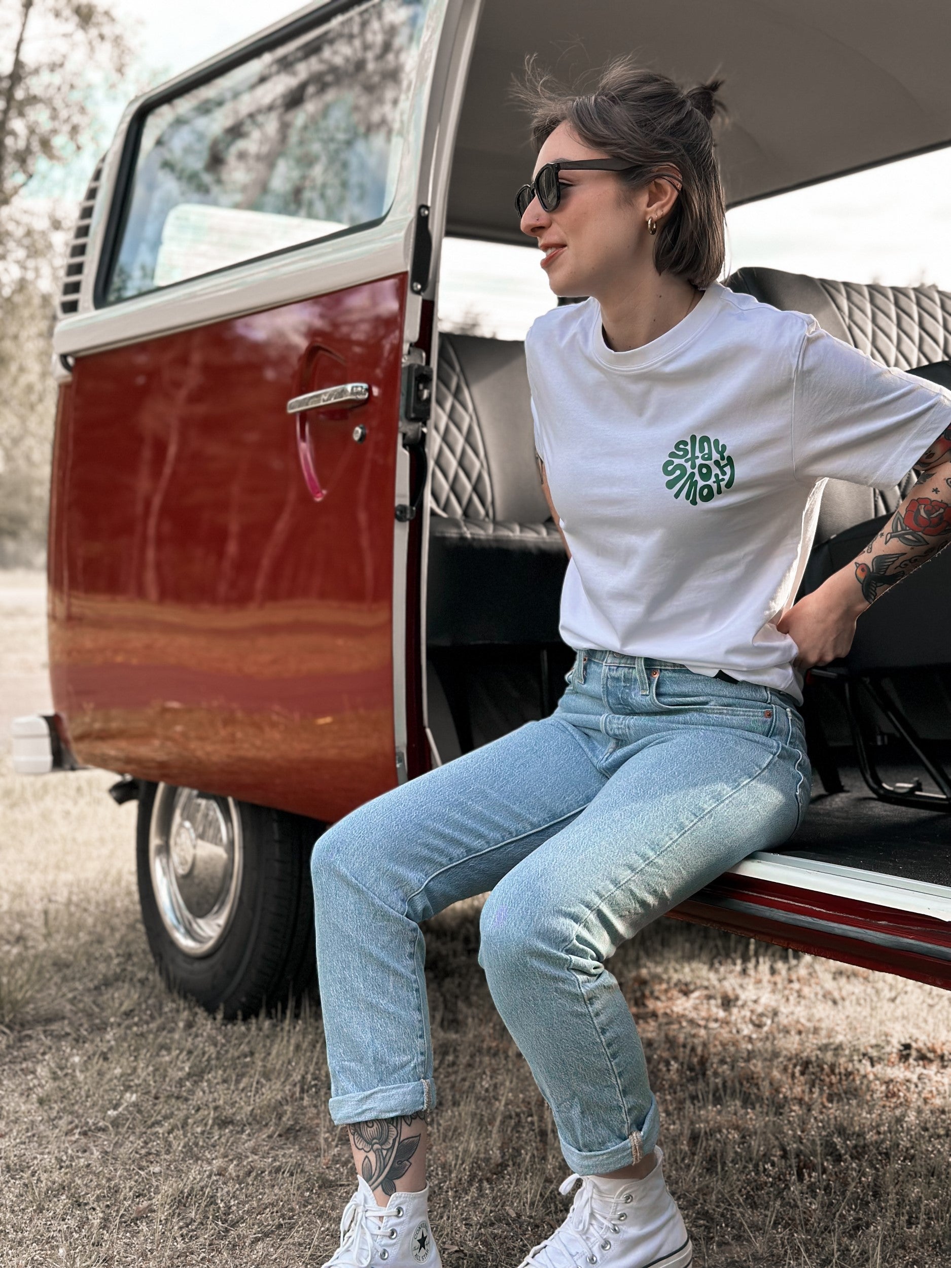 White T / Stay Smooth Green Front+Back Women