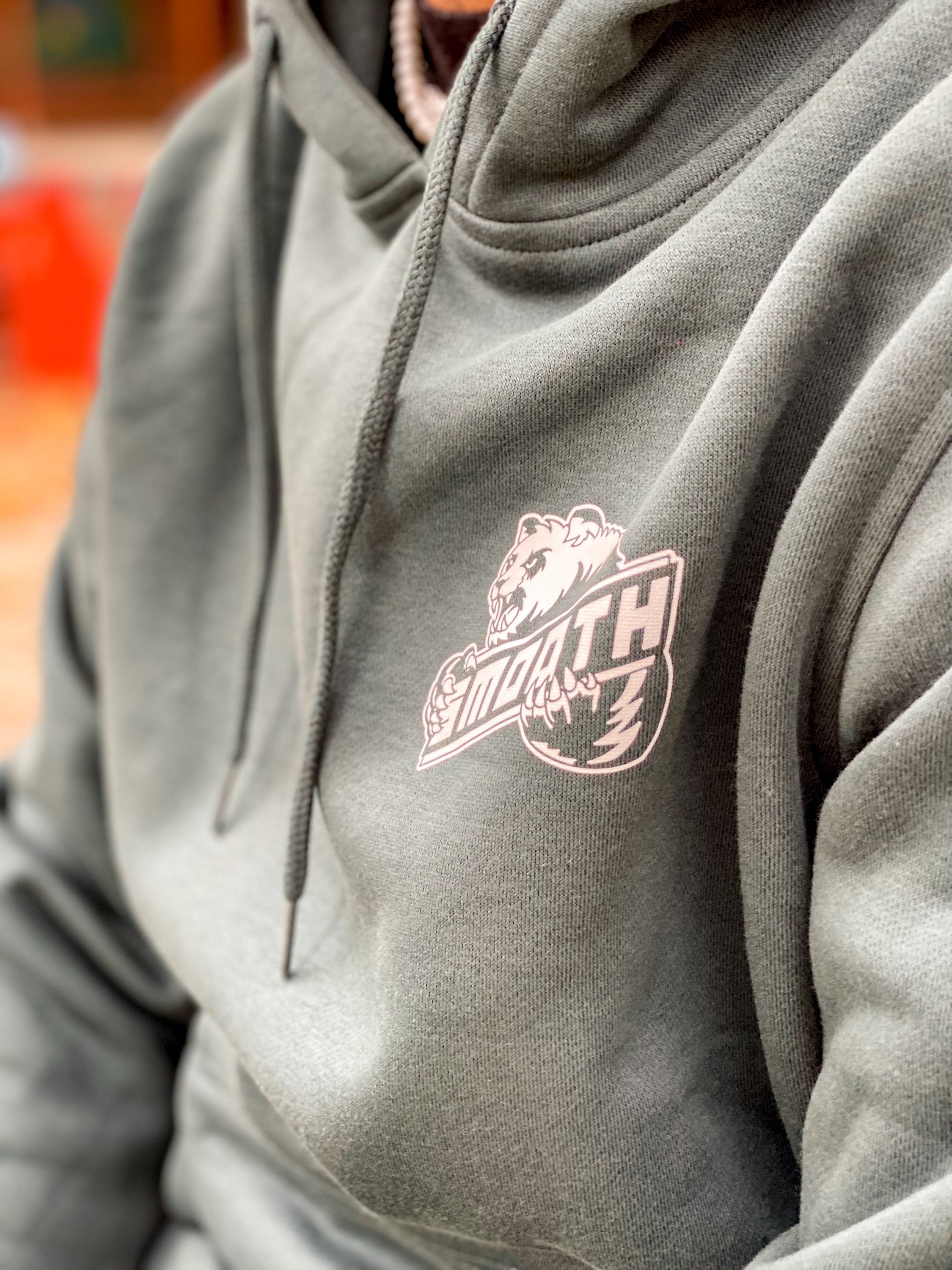 Bottle Green Hoodie / Bad Panda White Front+Back Men