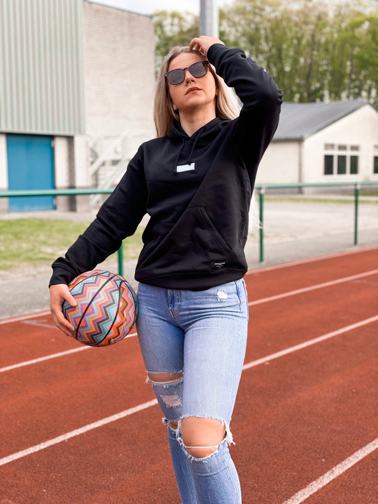 Black Hoodie / Sky Blue Box Women