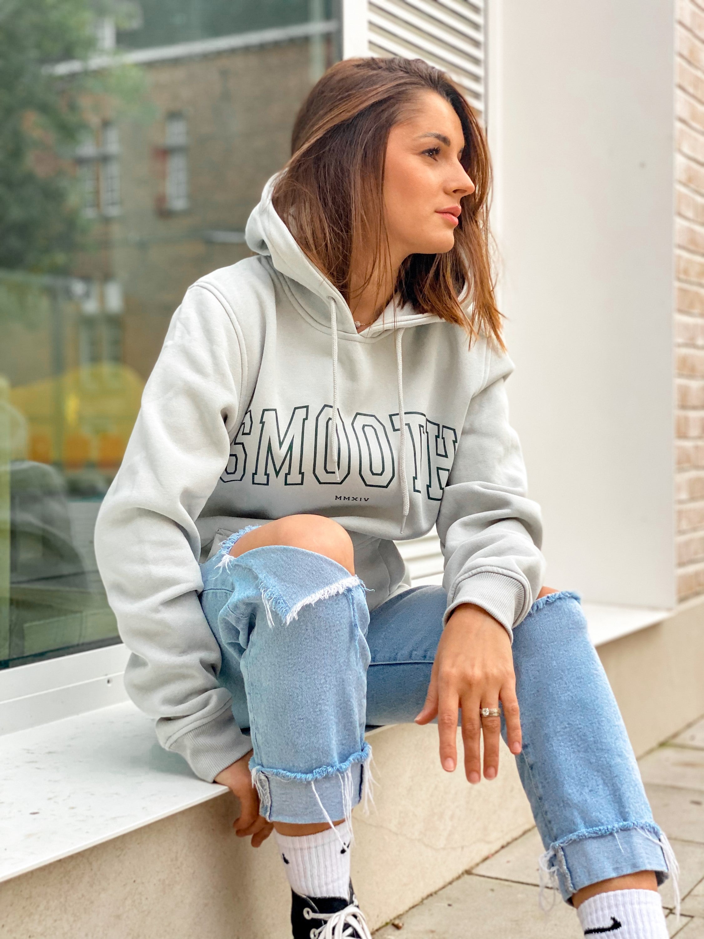 Soft Concrete Hoodie / College Emerald Women