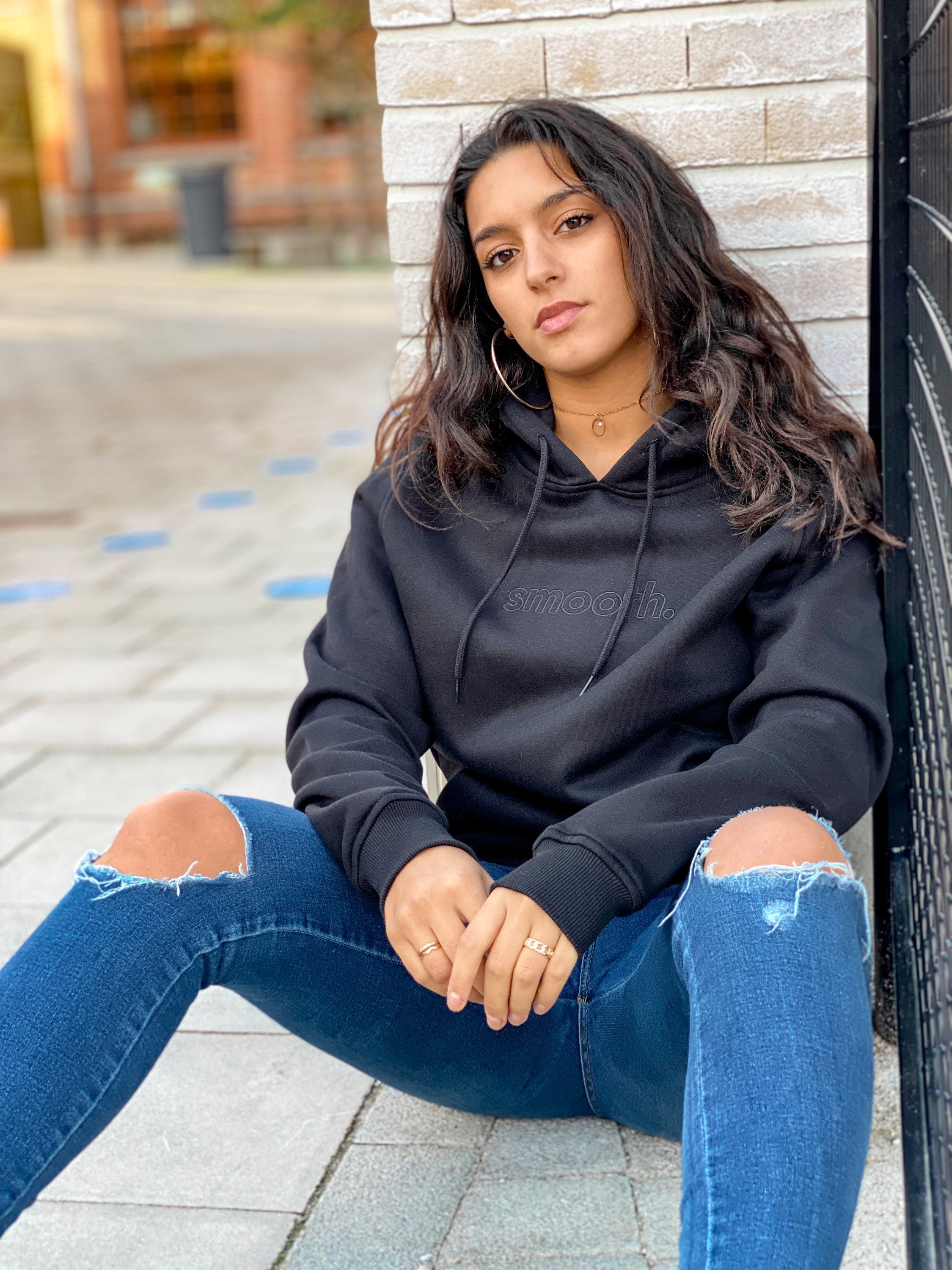 Black Hoodie / Outlined Black Women