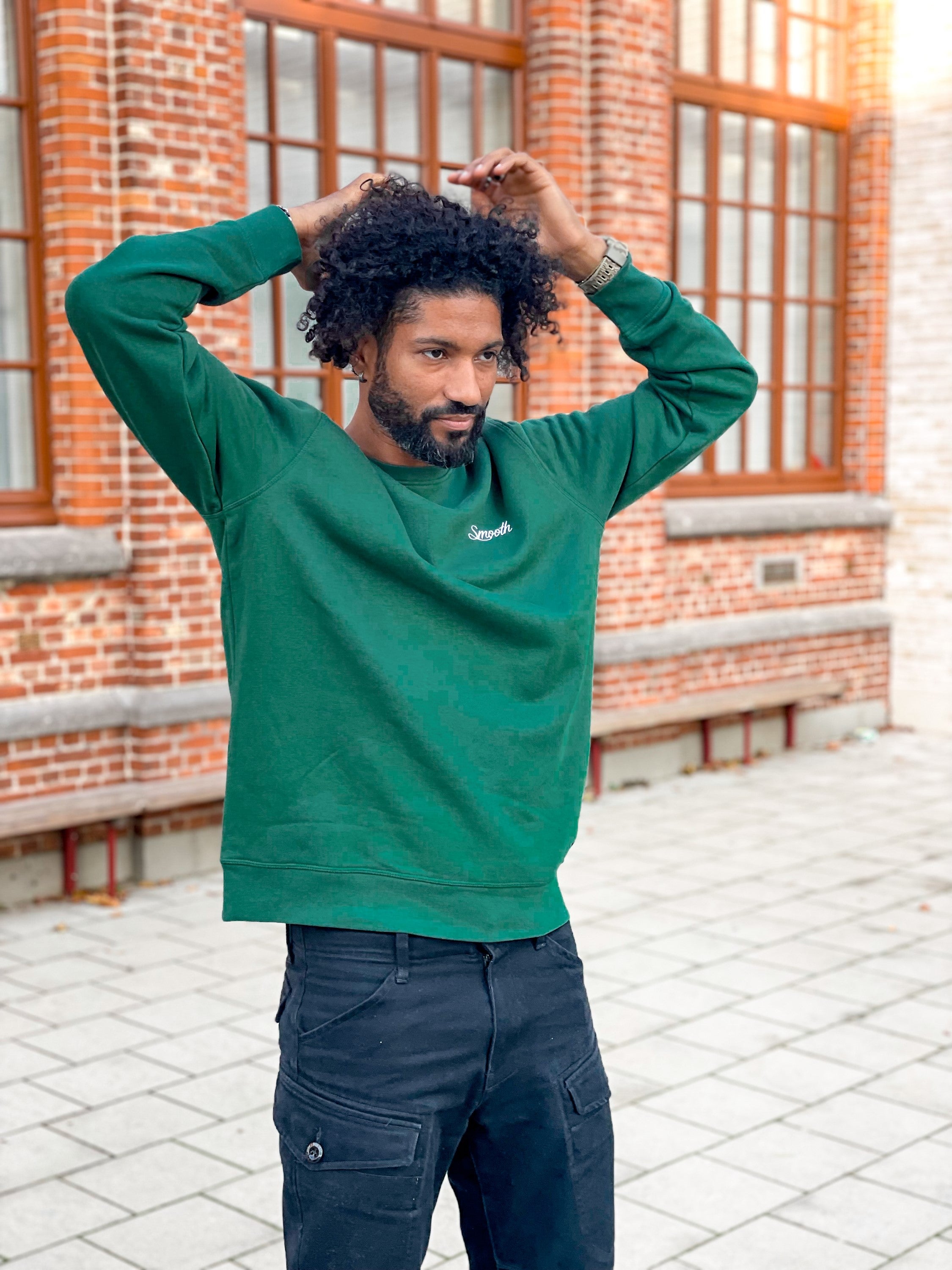 Bottle Green Crew / Originals Minimal White Men