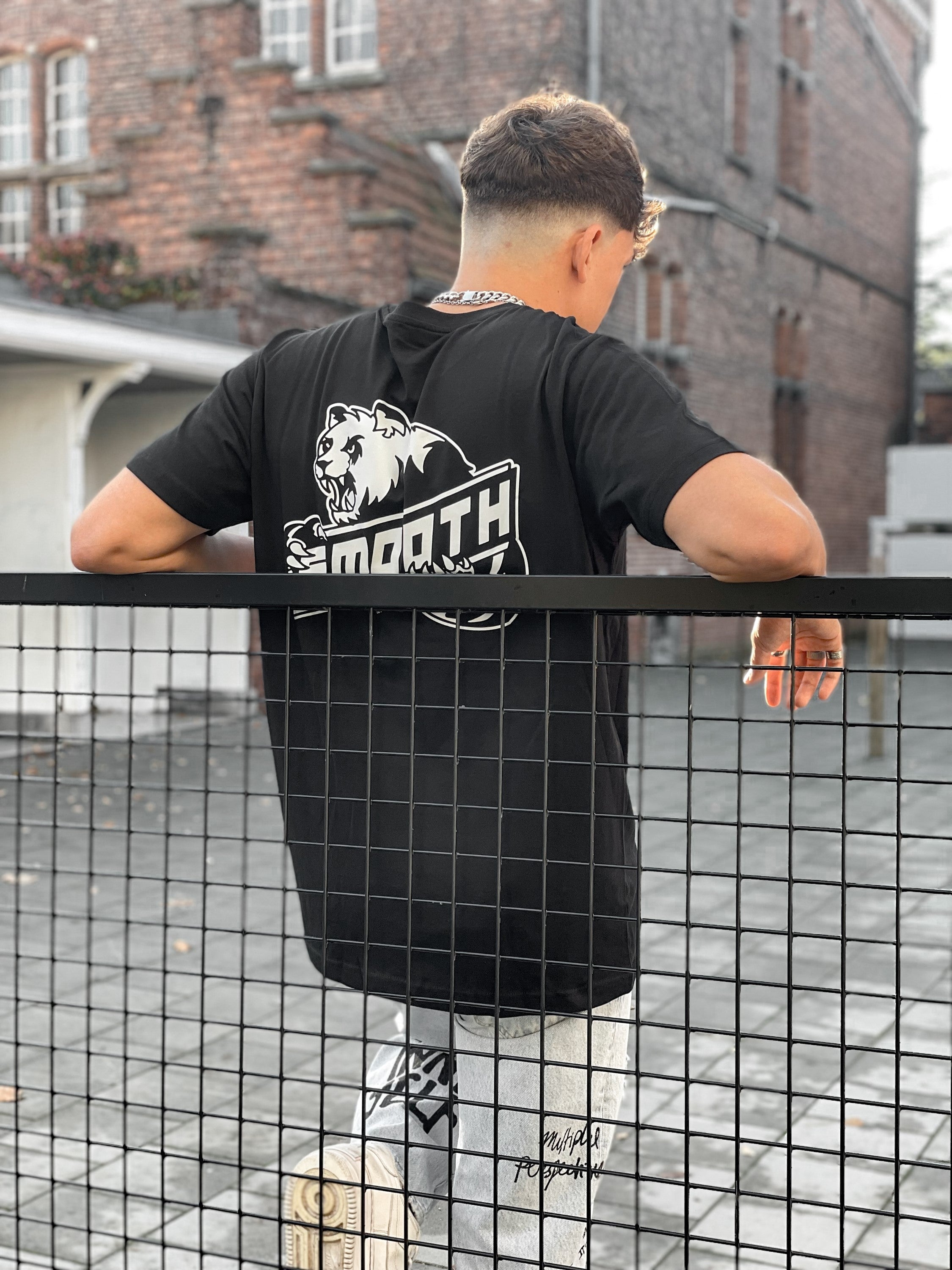Black T / Bad Panda White Front+Back Men