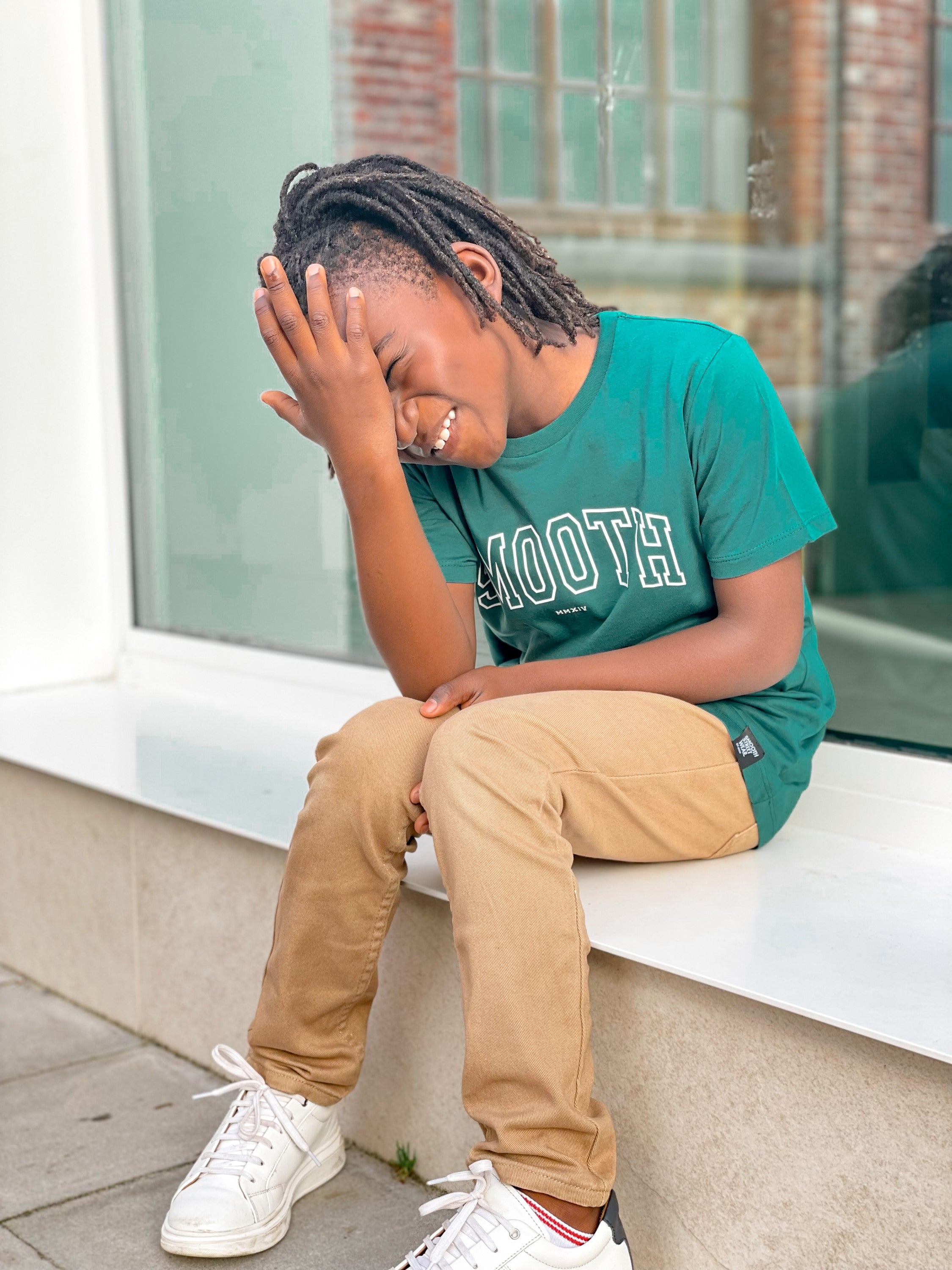Bottle Green Kids T / College White Boys