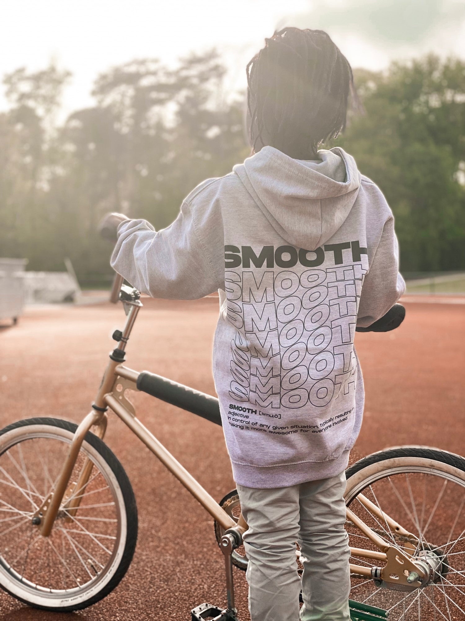 Grey Kids Hoodie / Warp Black Boys