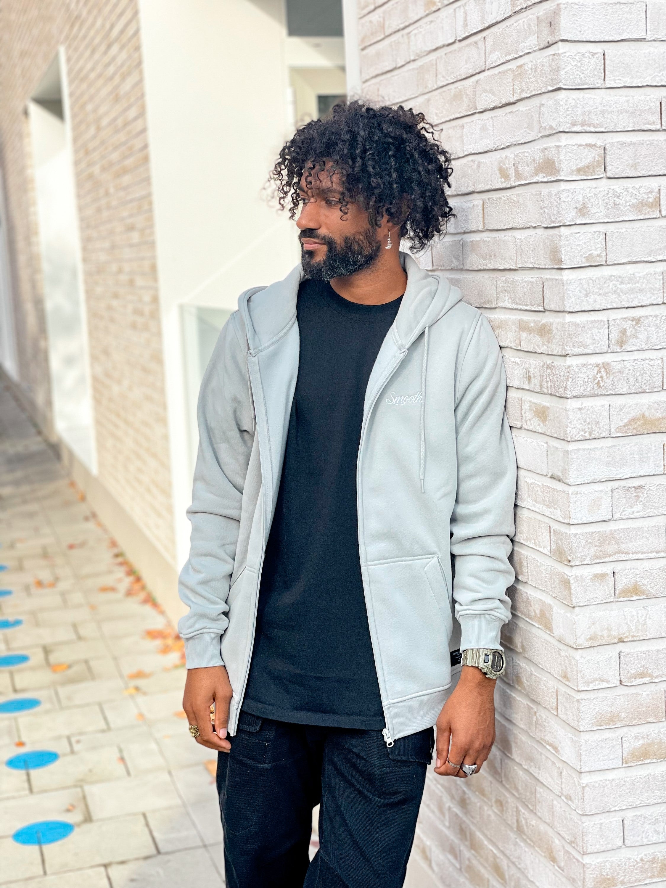 Soft Concrete Zip Hoodie / Originals Minimal White Men